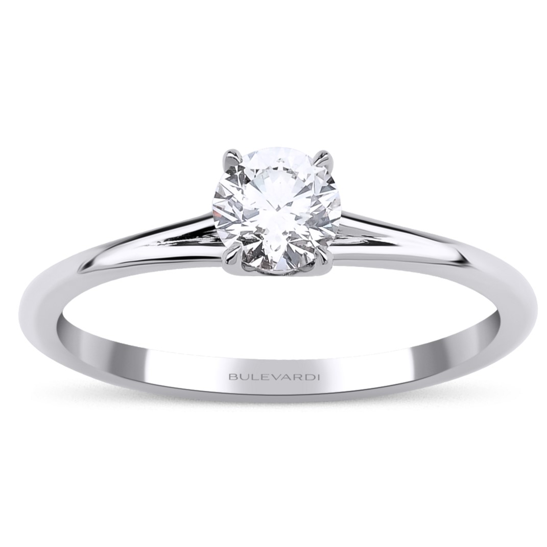RING Solittaire BULEVARDI K18 White Gold with 0.20ct Diamonds BLVD12721 - 