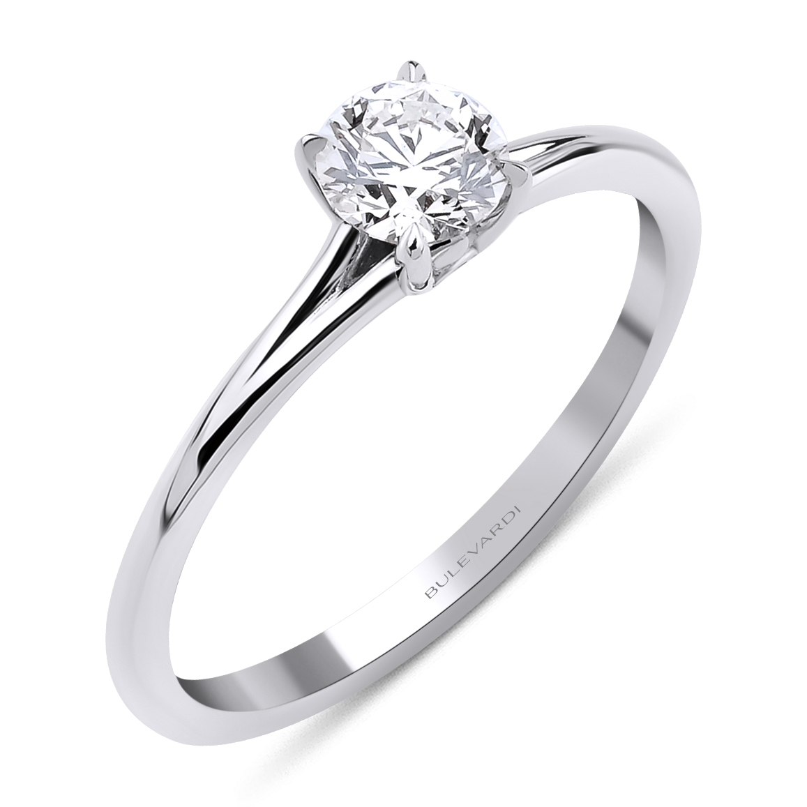 RING Solittaire BULEVARDI K18 White Gold with 0.25ct Diamonds BLVD12722