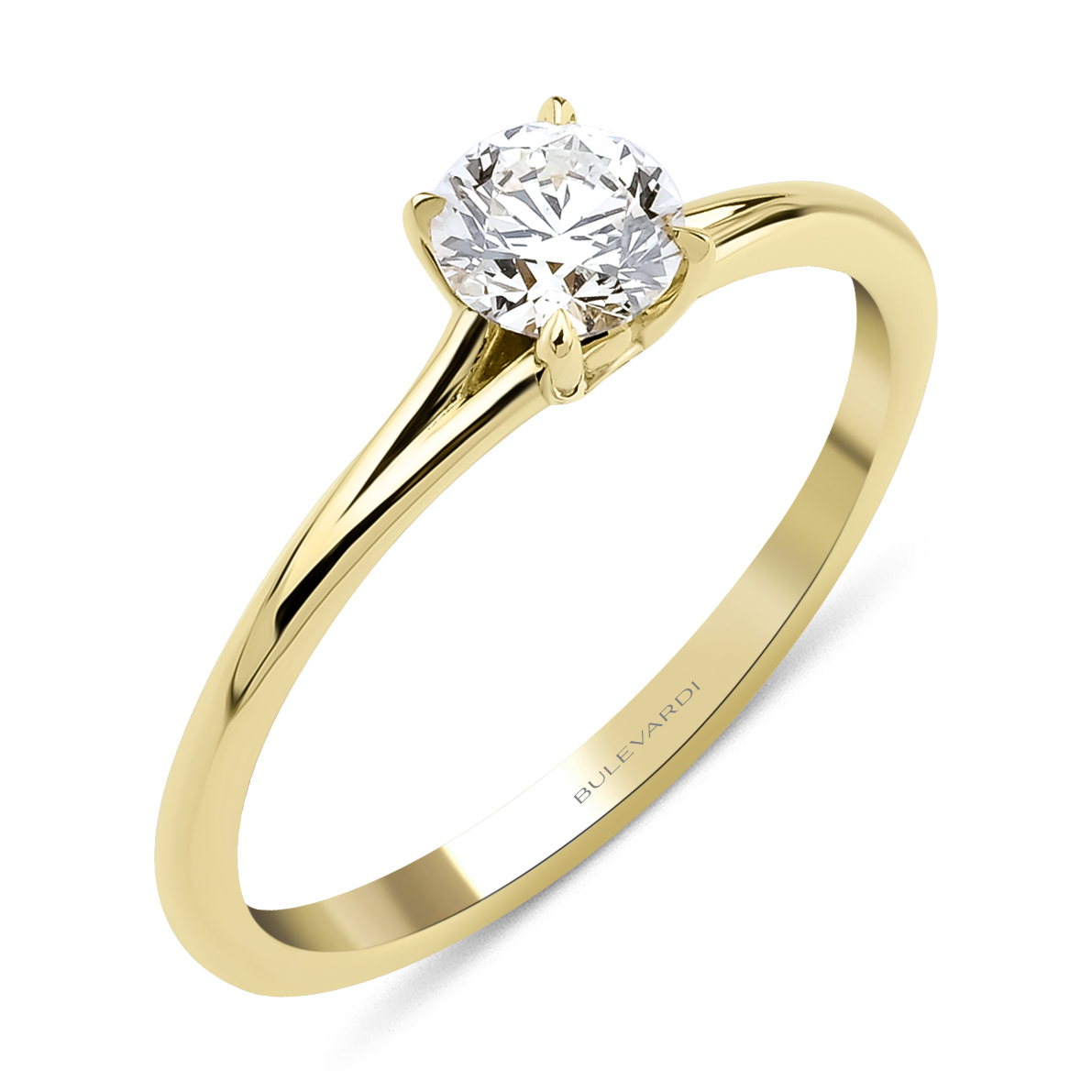 RING Solitaire BULEVARDI K18 Yellow Gold with 0.25ct Diamond BLVD12724 - 