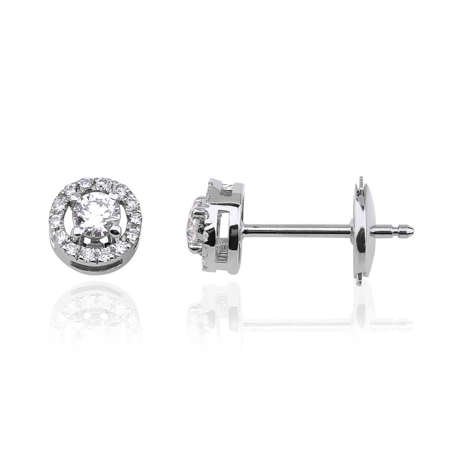 ΣΚΟΥΛΑΡΙΚΙΑ Ροζέτα BULEVARDI Λευκό Χρυσό Κ18 με 0.19ct Διαμάντια BLVD13602 - 