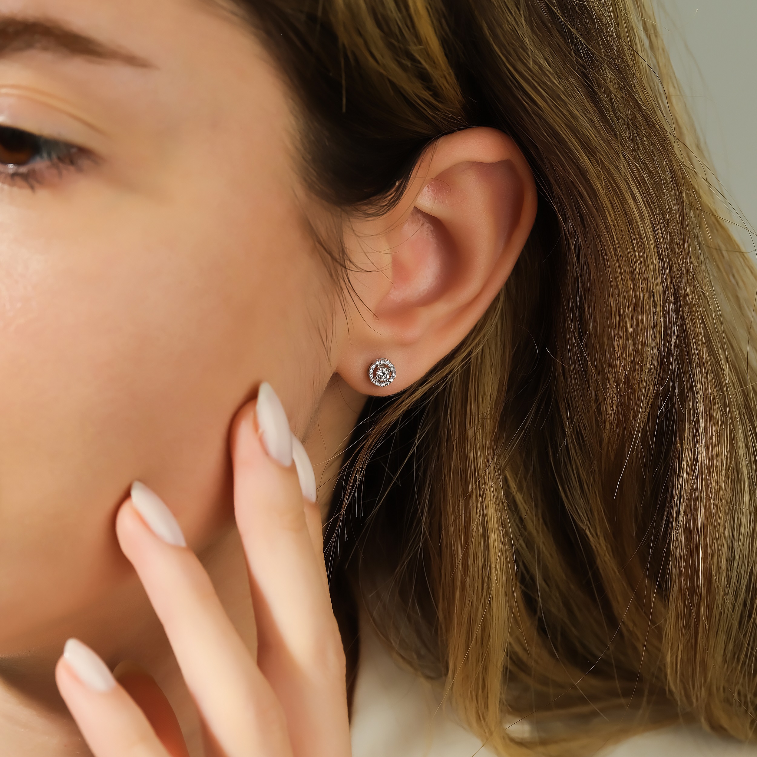 ΣΚΟΥΛΑΡΙΚΙΑ Ροζέτα BULEVARDI Λευκό Χρυσό Κ18 με 0.19ct Διαμάντια BLVD13602 - 