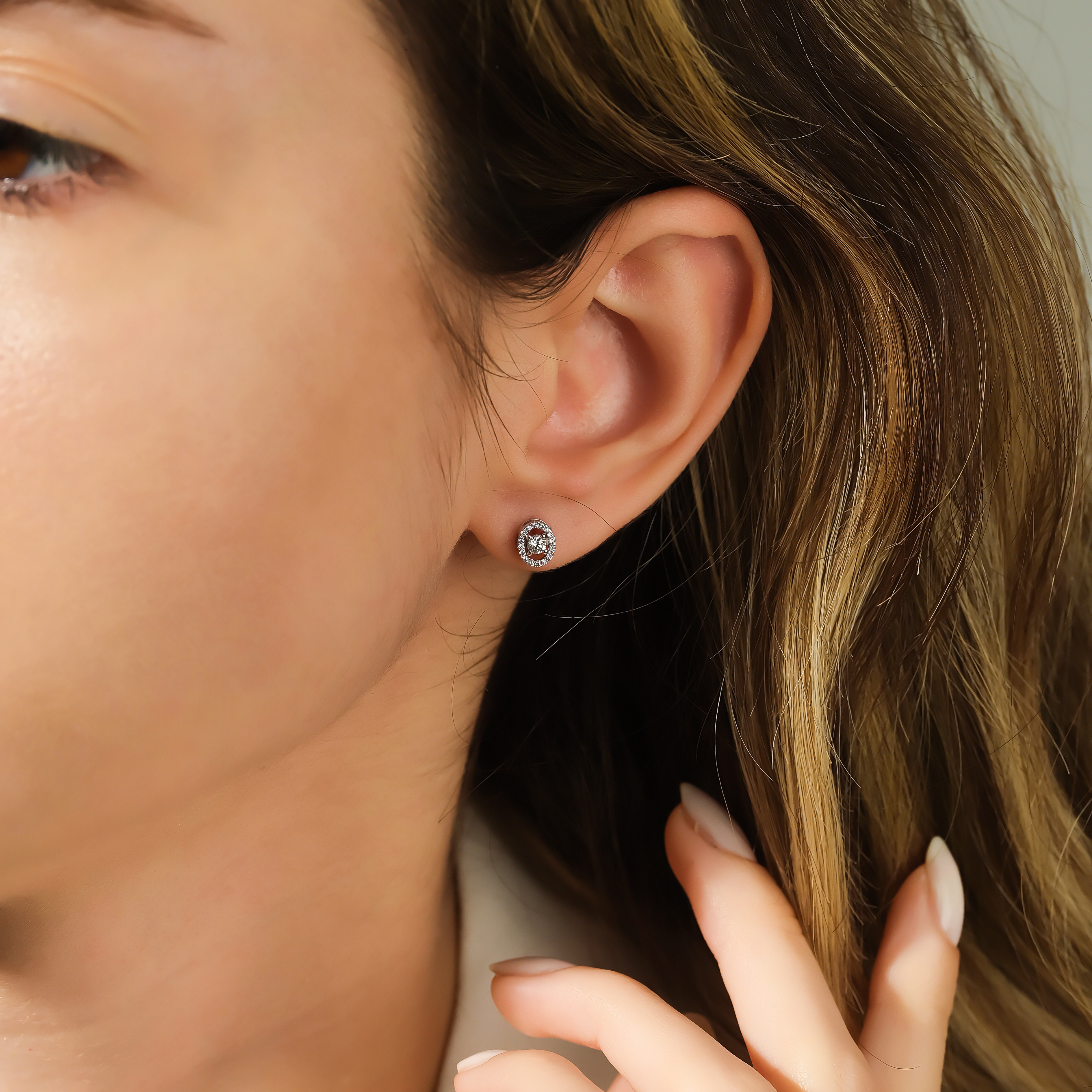 ΣΚΟΥΛΑΡΙΚΙΑ Ροζέτα BULEVARDI Λευκό Χρυσό Κ18 με 0.20ct Διαμάντια BLVD13605 - 