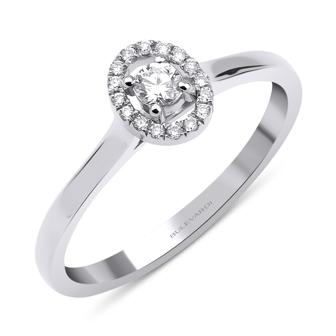 ΔΑΧΤΥΛΙΔΙ Ροζέτα BULEVARDI Λευκό Χρυσό Κ18 με 0.09ct. Διαμάντι BLVD13607 - 