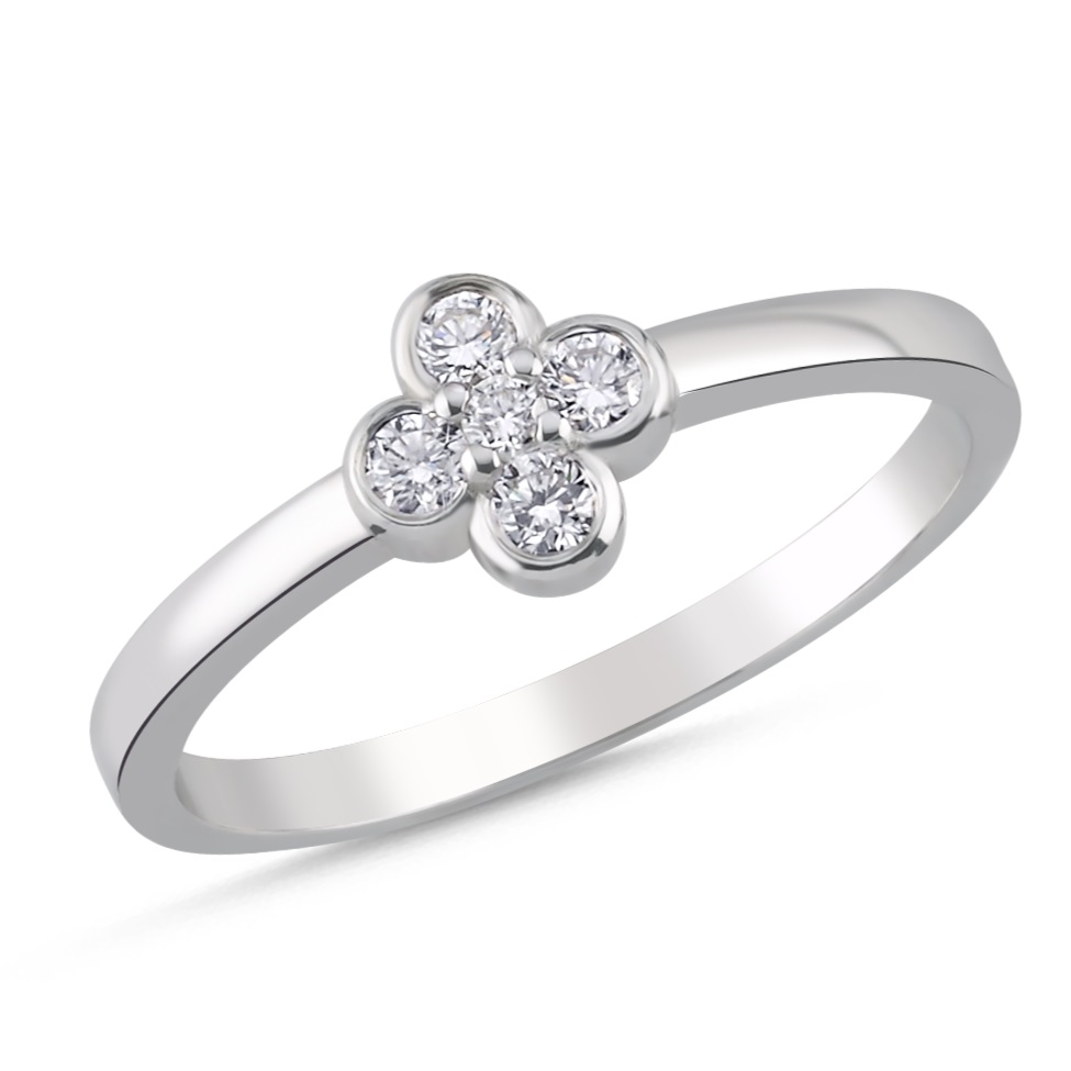 RING Full Stone BULEVARDI K18 White Gold with 0.19ct Diamonds BLVD13608 - 