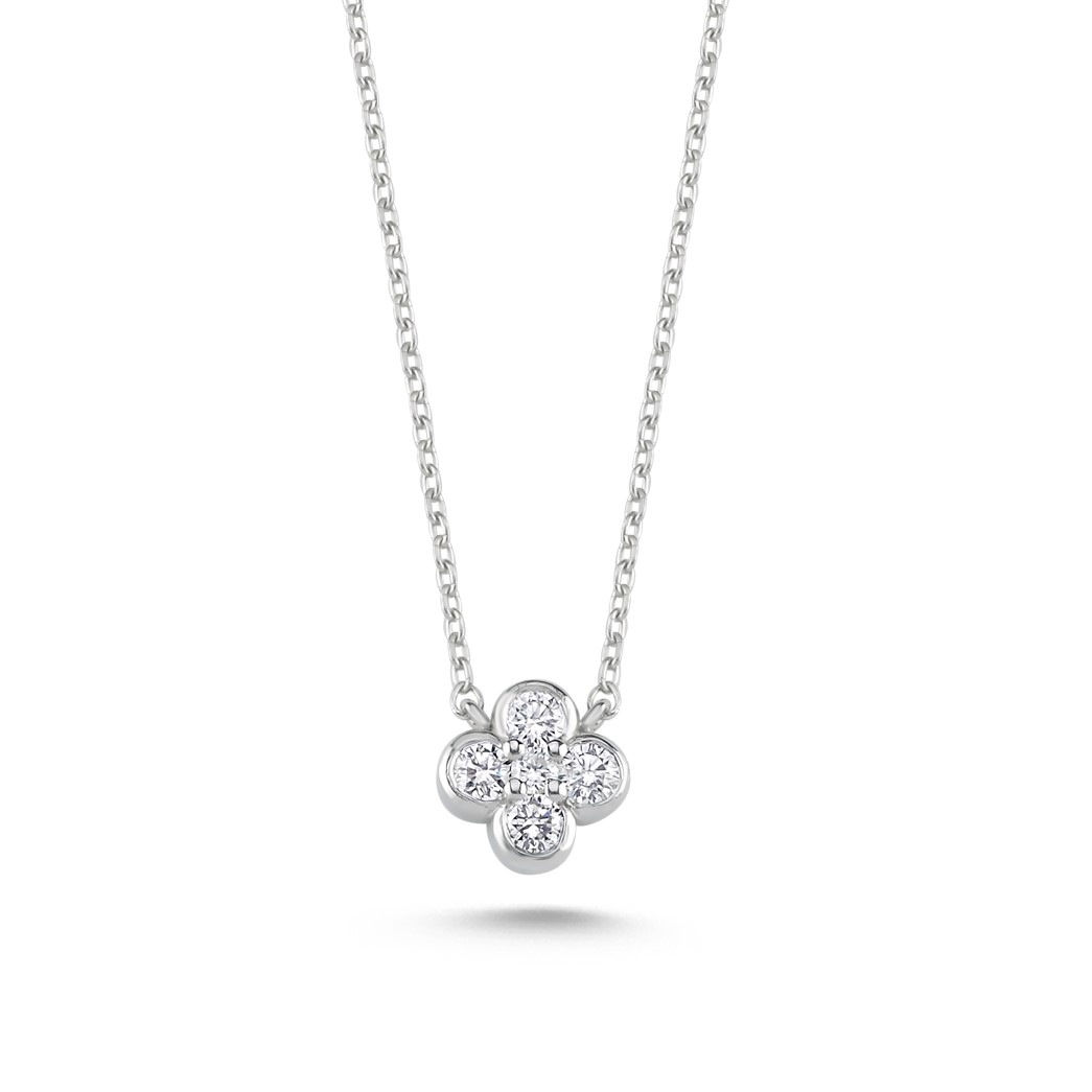 NECKLACE Full Stone BULEVARDI K18 White Gold with 0.20ct Diamonds BLVD13609 - 
