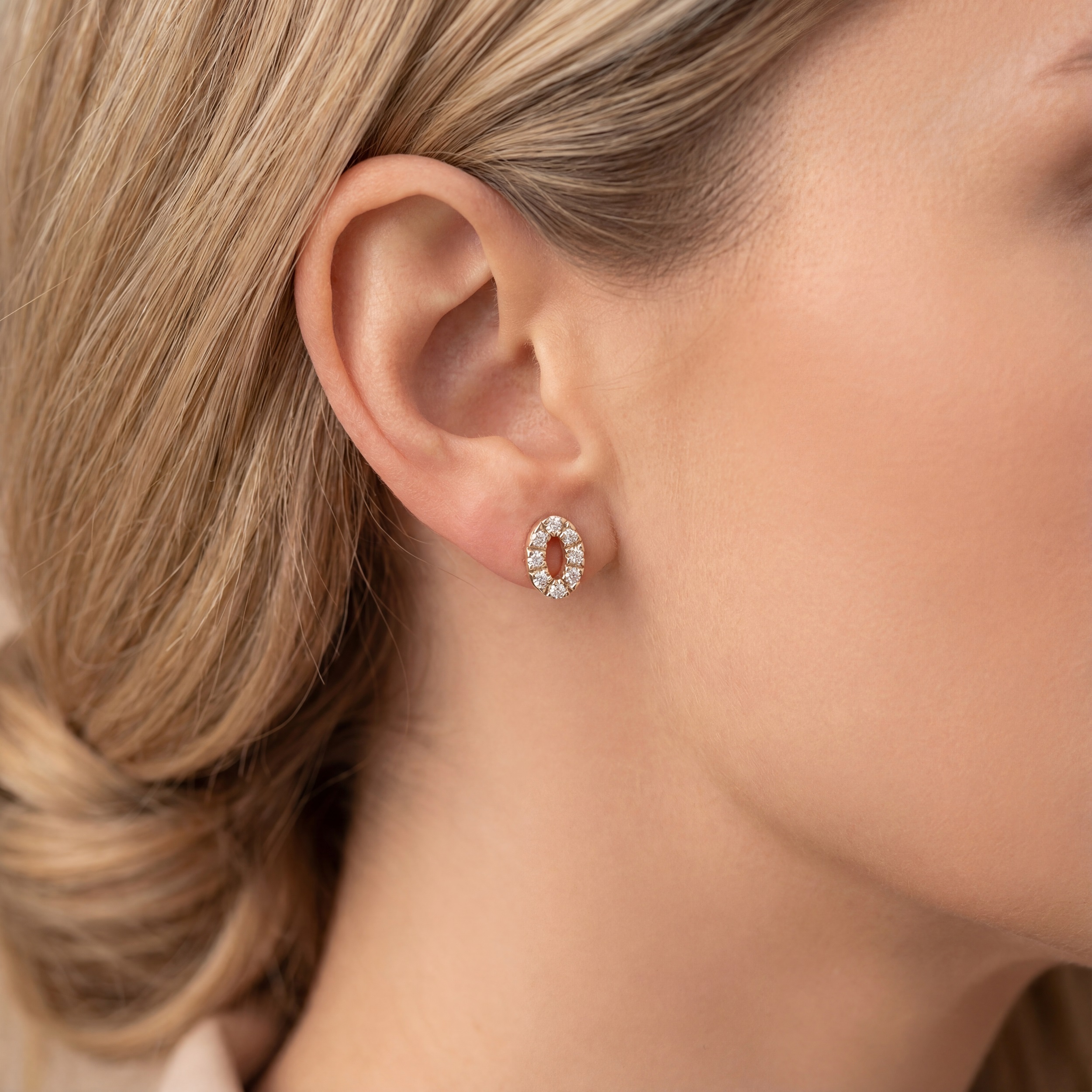 EARRINGS Full Stone BULEVARDI in Yellow Gold K18 with 0.09ct Diamonds BLVD13612 - 