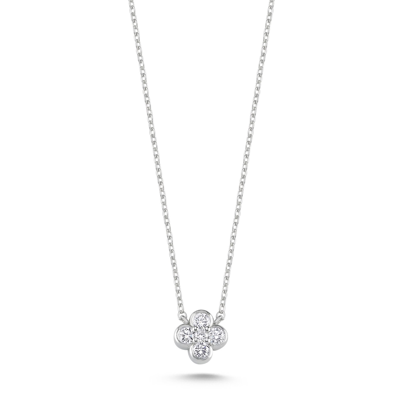 NECKLACE Full Stone BULEVARDI K18 White Gold with 0.20ct Diamonds BLVD13609 - 3