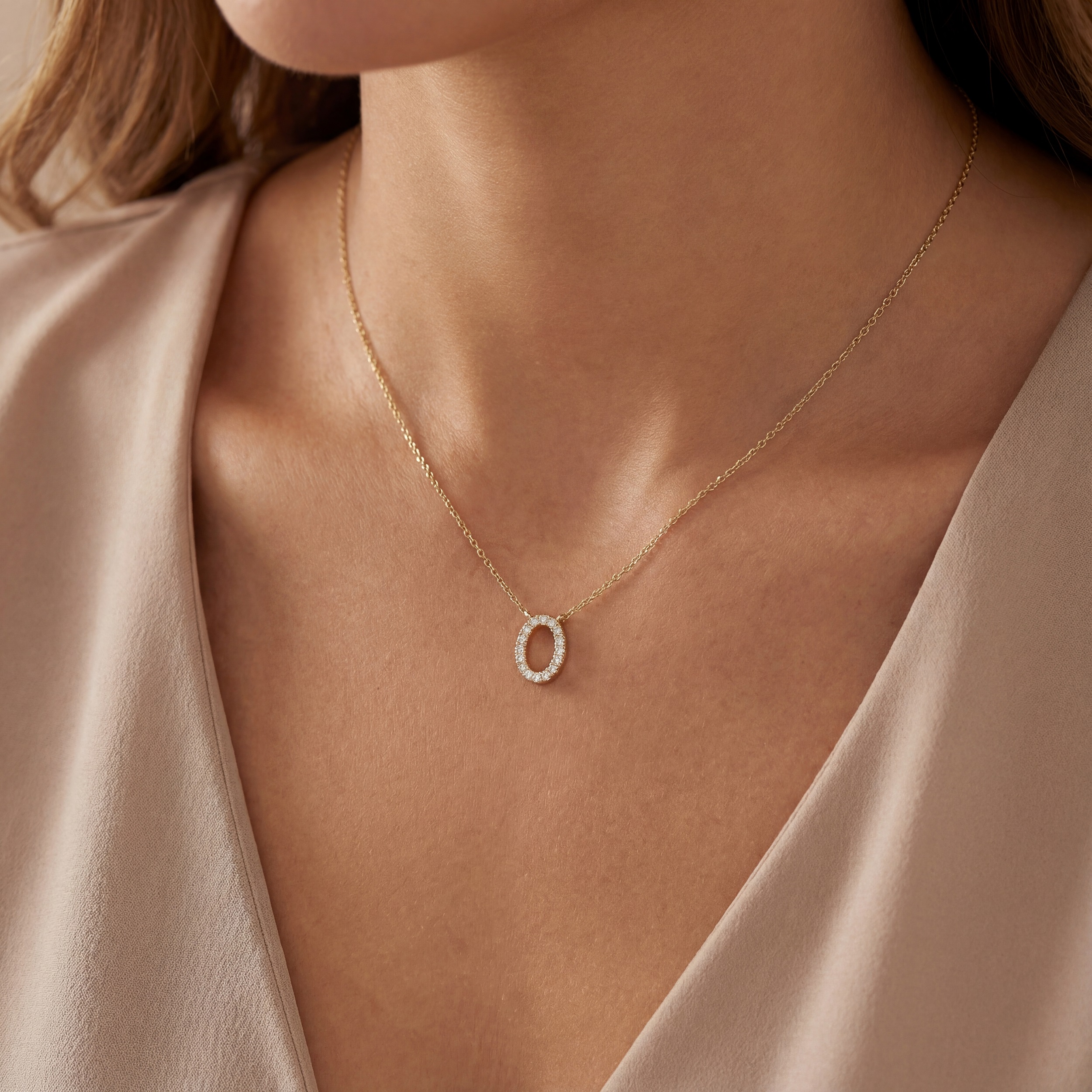 NECKLACE Full Stone BULEVARDI K18 Yellow Gold with 0.07ct Diamonds BLVD13611 - 