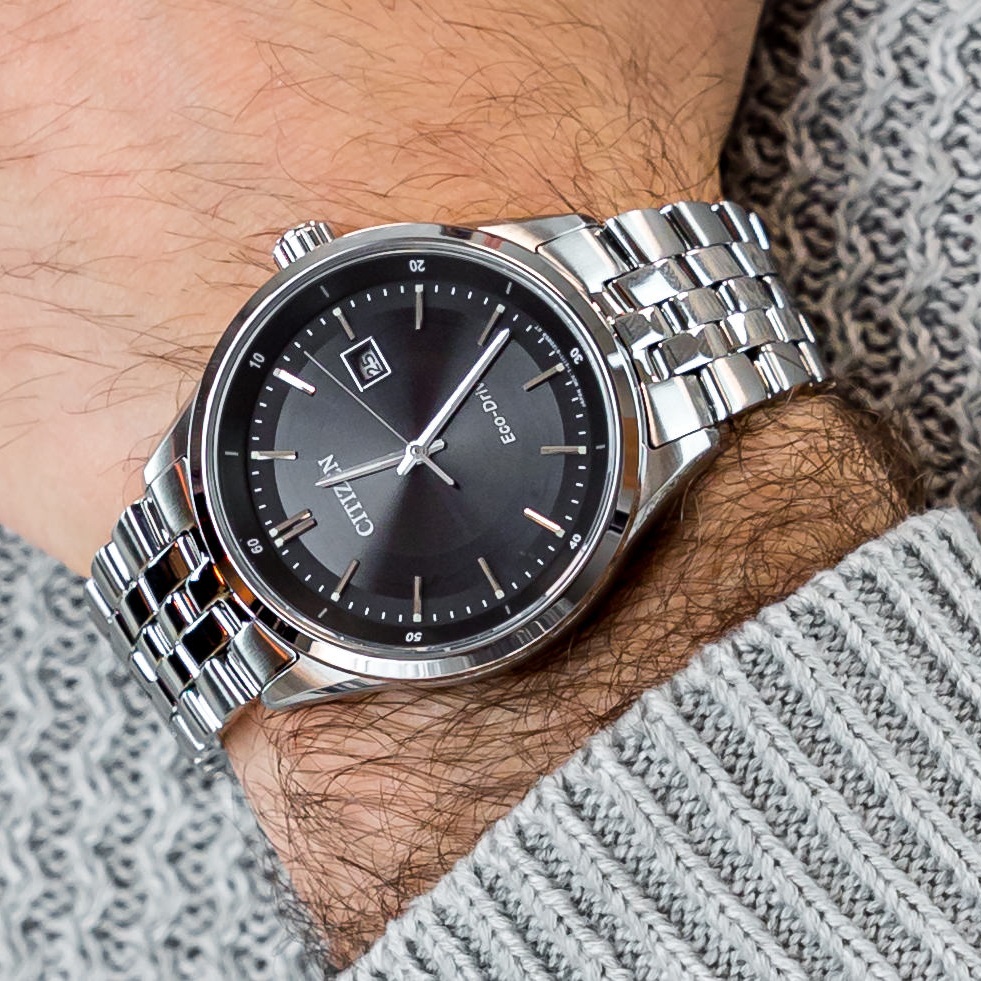 CITIZEN Classic Eco-Drive Black Dial 41mm Silver Stainless Steel Bracelet BM7251-88E - 