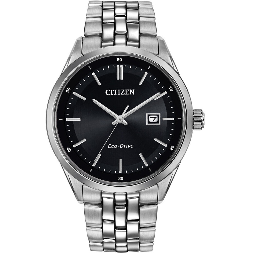 CITIZEN Classic Eco-Drive Black Dial 41mm Silver Stainless Steel Bracelet BM7251-88E - 