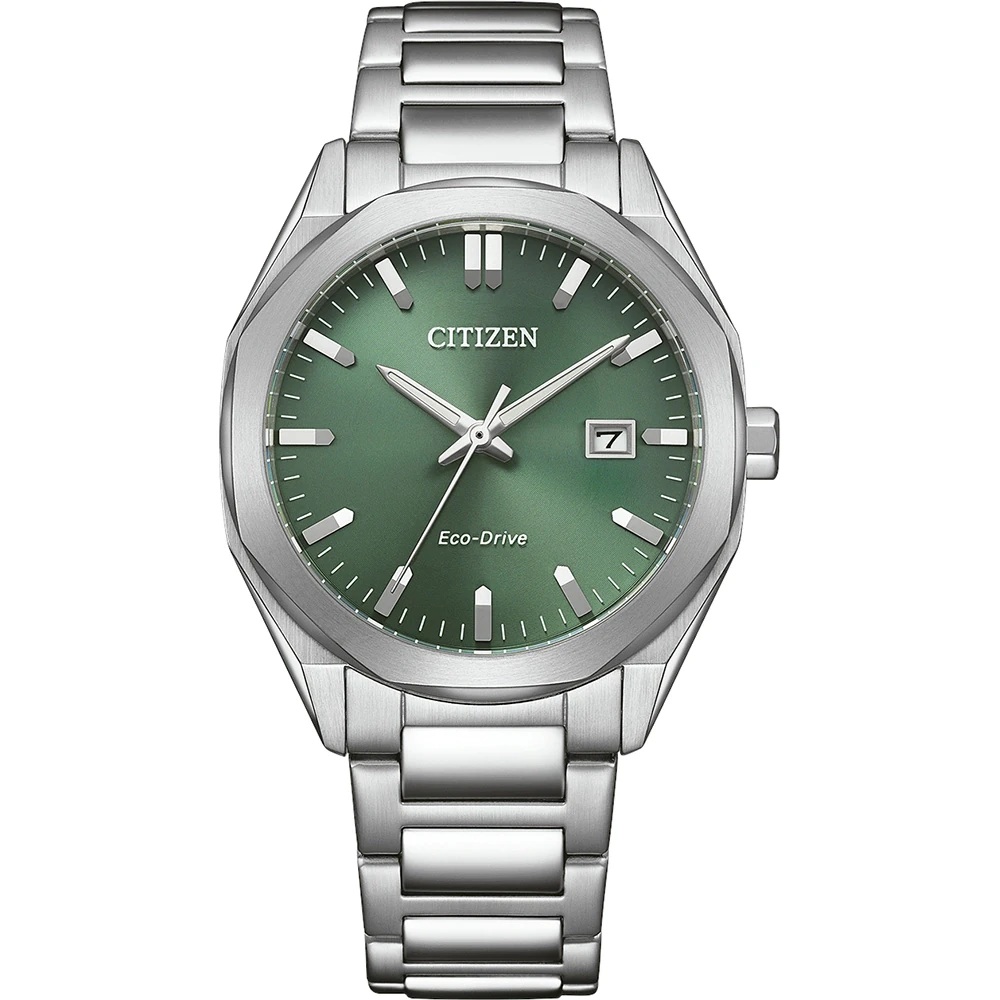 CITIZEN Striking Eco-Drive Green Dial 38mm Silver Stainless Steel Bracelet BM7620-83Y - 