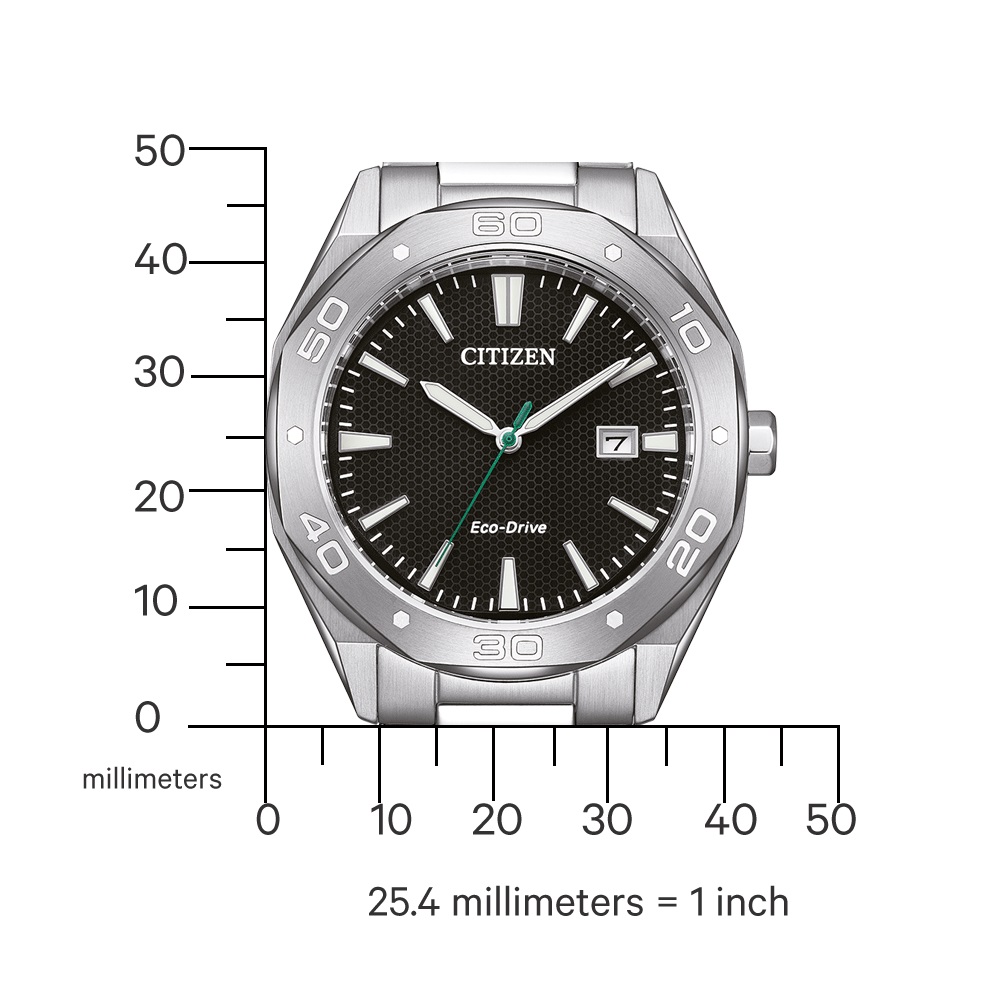 CITIZEN Active Sport Eco-Drive Black Dial 41mm Silver Stainless Steel Bracelet BM7631-52E - 4