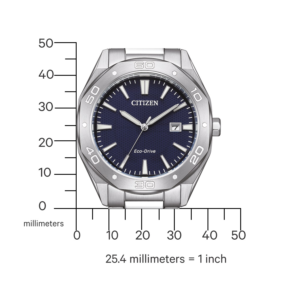 CITIZEN Active Sport Eco-Drive Blue Dial 41mm Silver Stainless Steel Bracelet BM7631-52L - 4