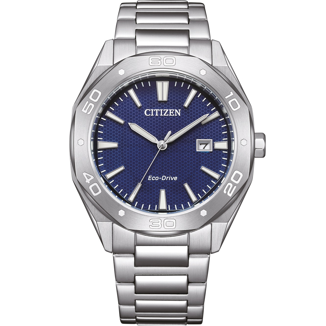 CITIZEN Active Sport Eco-Drive Blue Dial 41mm Silver Stainless Steel Bracelet BM7631-52L - 