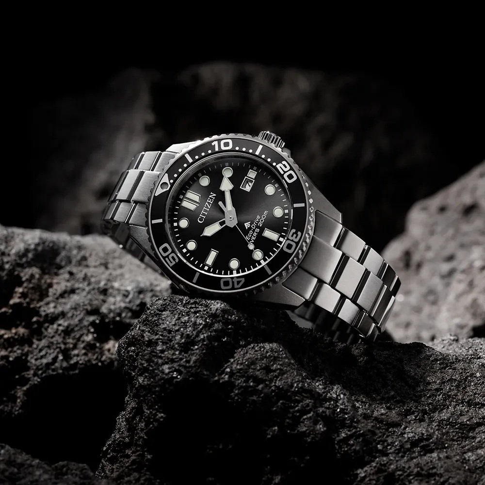 CITIZEN Promaster Eco-Drive Diver 200M Black Dial 40.55mm Silver Stainless Steel Bracelet BN0261-51E - 5