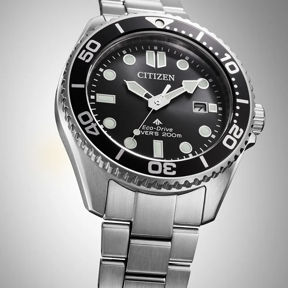 CITIZEN Promaster Eco-Drive Diver 200M Black Dial 40.55mm Silver Stainless Steel Bracelet BN0261-51E - 7