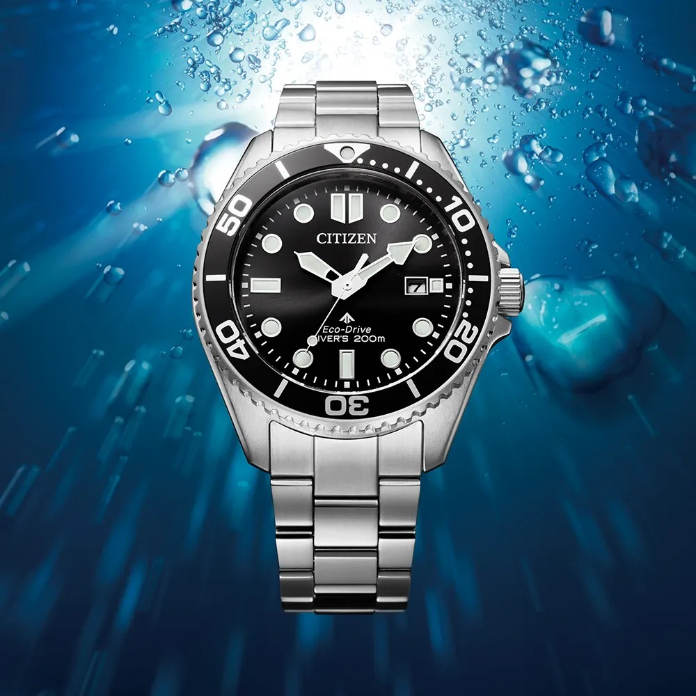 CITIZEN Promaster Eco-Drive Diver 200M Black Dial 40.55mm Silver Stainless Steel Bracelet BN0261-51E - 9