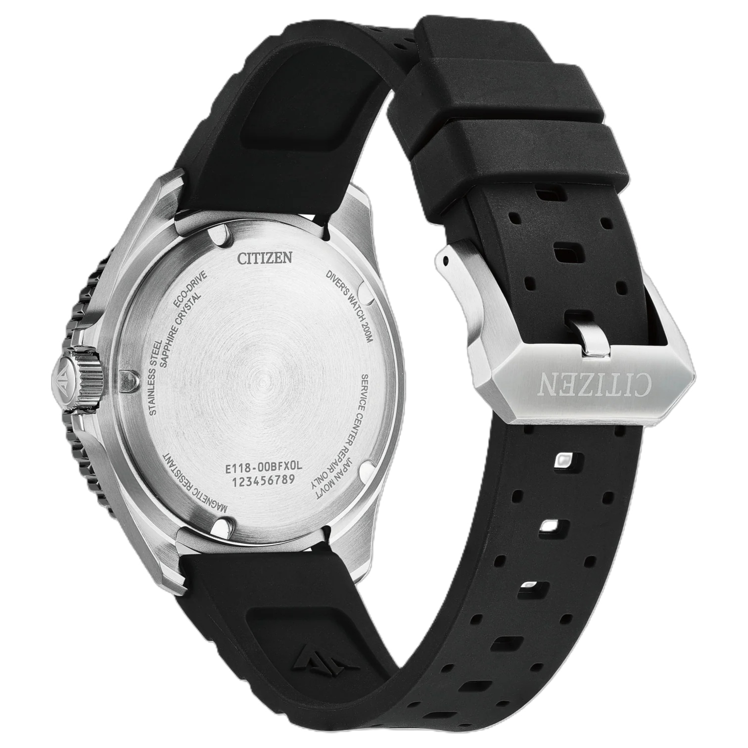 CITIZEN Promaster Diver's Eco-Drive Black Dial 41mm Silver Stainless Steel Black Rubber Strap BN0266-07E - 
