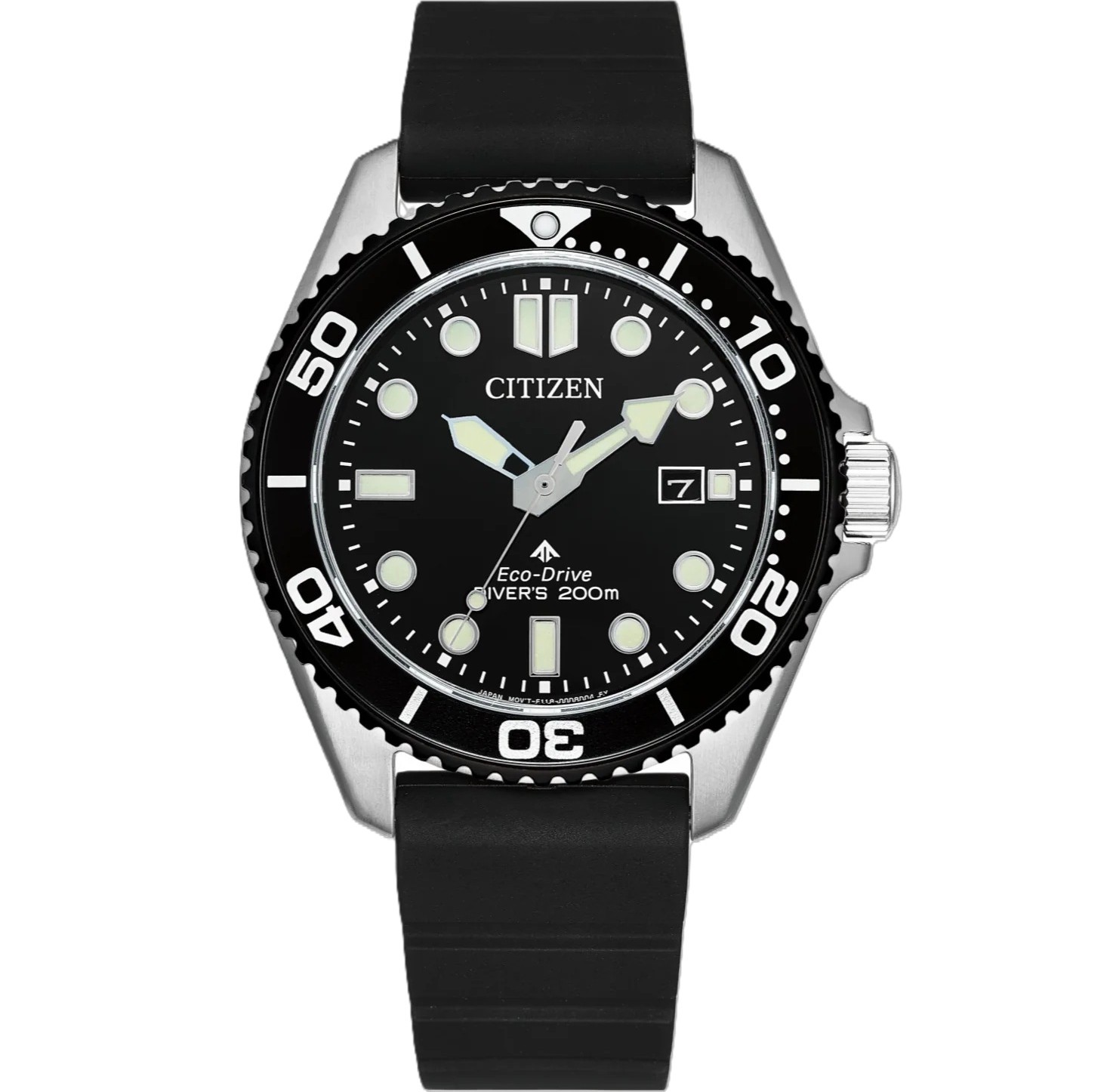 CITIZEN Promaster Diver's Eco-Drive Black Dial 41mm Silver Stainless Steel Black Rubber Strap BN0266-07E - 