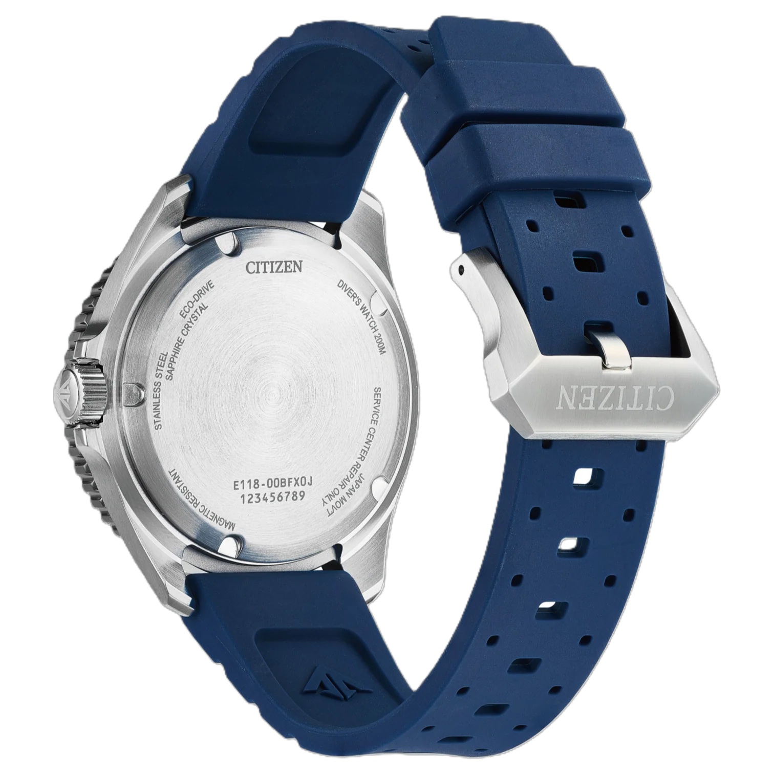 CITIZEN Promaster Diver's Eco-Drive Blue Dial 41mm Silver Stainless Steel Blue Rubber Strap BN0267-04L - 