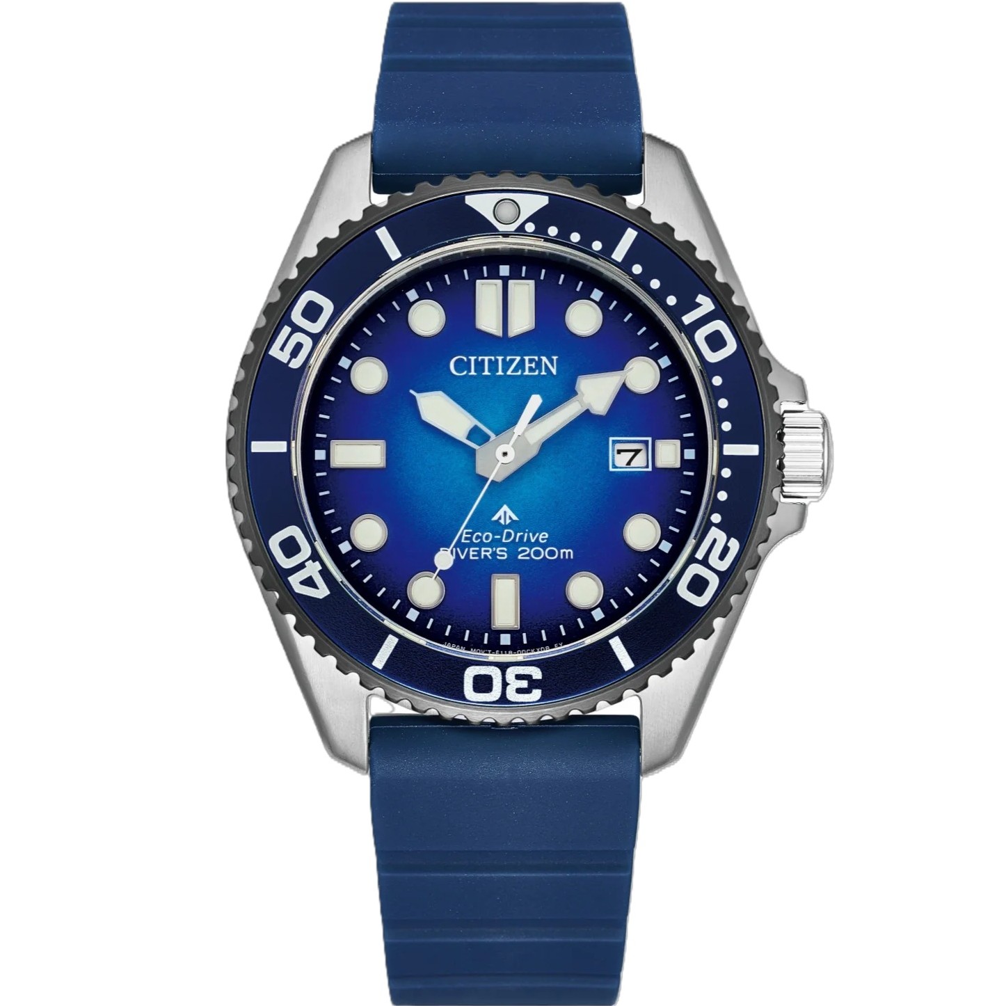 CITIZEN Promaster Diver's Eco-Drive Blue Dial 41mm Silver Stainless Steel Blue Rubber Strap BN0267-04L - 