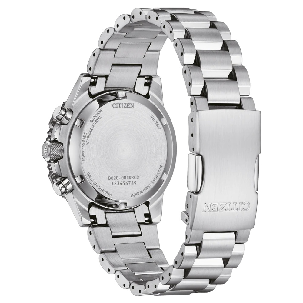 CITIZEN Promaster Sky Eco-Drive Chronograph Green Dial 40mm Silver Stainless Steel Bracelet CA4664-60W - 4