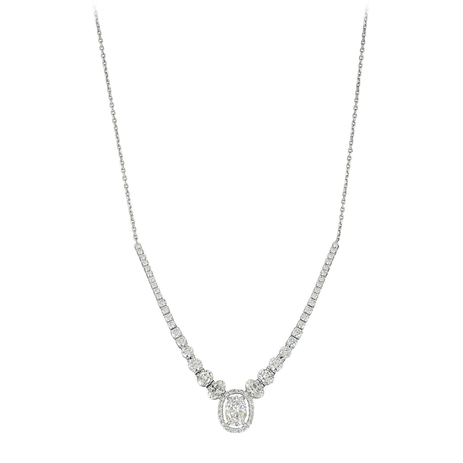 ΚΟΛΙΕ SENZIO Collection Λευκό Χρυσό 14K με Πέτρες Ζιργκόν 5LAV.CS109BC - 