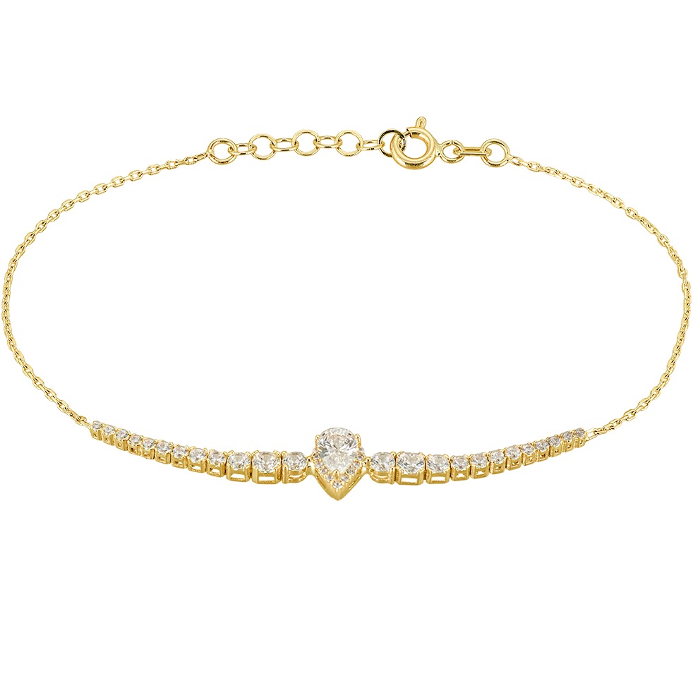 ΒΡΑΧΙΟΛΙ Πετράτο SENZIO Collection Κίτρινο Χρυσό K14 με Πέτρες Ζιργκόν 5LAV.CS139B - 