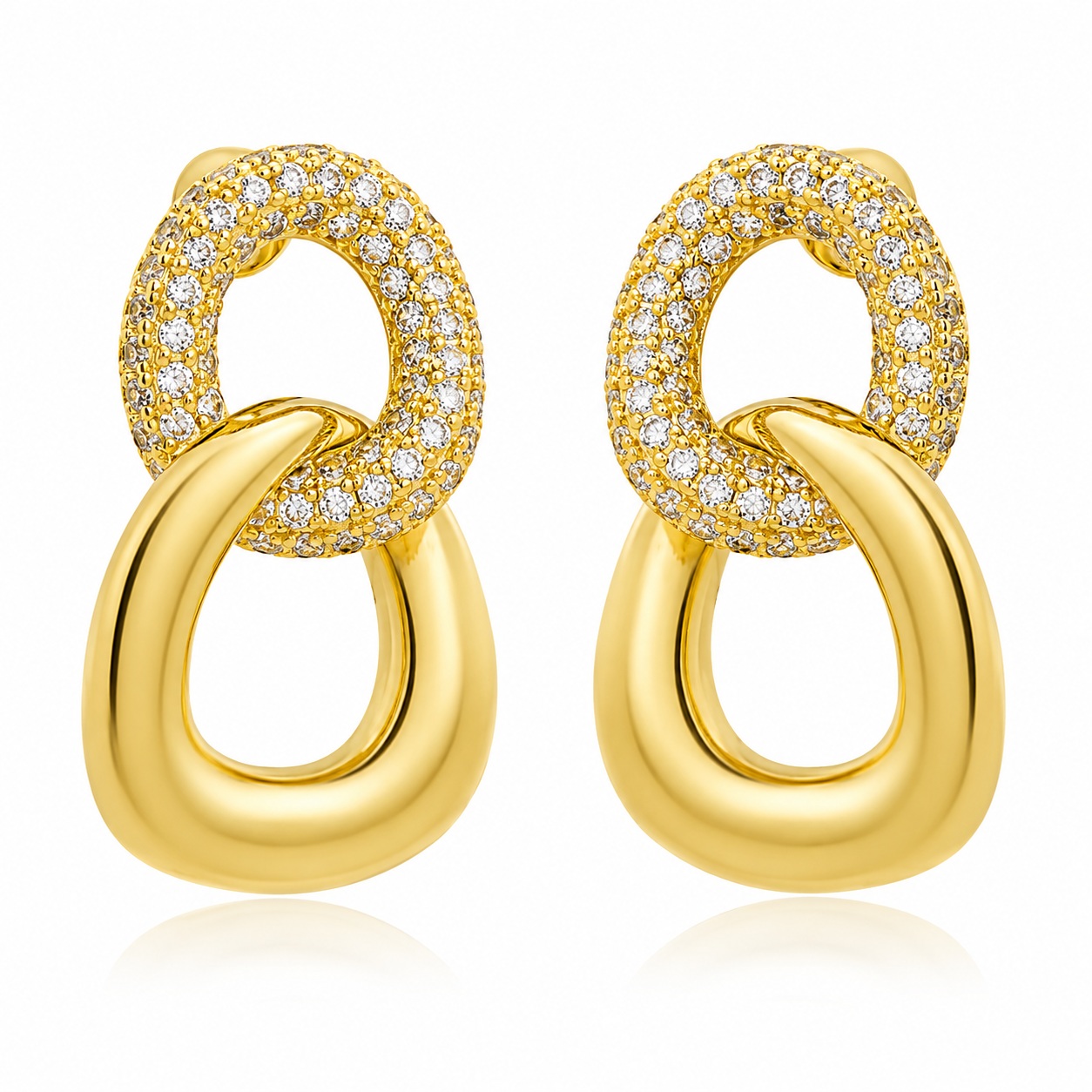 JOOLS Dangle Earrings from Gold-Plated Brass with Synthetic Stones E4489-617