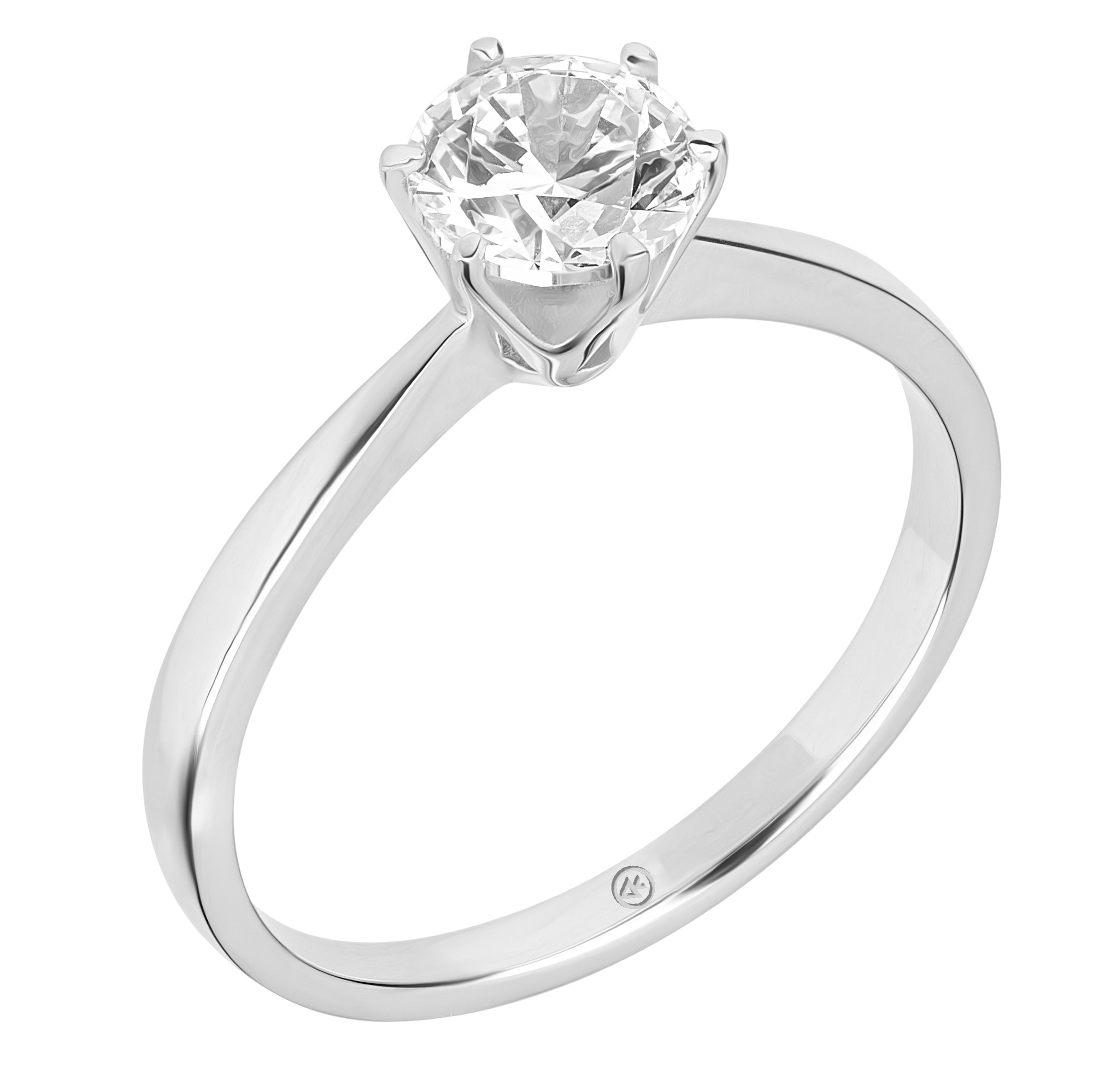 ΔΑΧΤΥΛΙΔΙ Μονόπετρο Κ14 Λευκό Χρυσό με Πέτρες Ζιργκόν ER025W - 