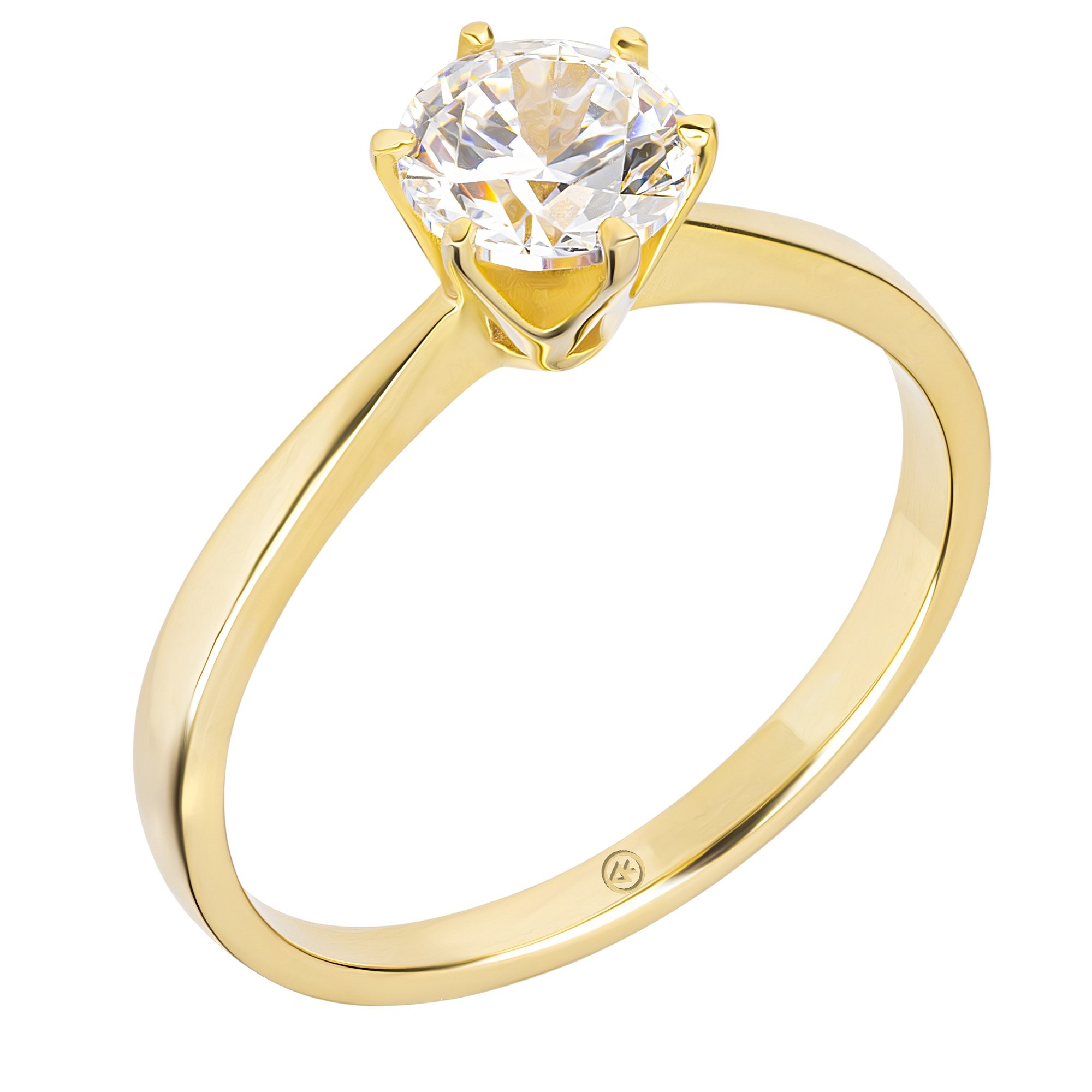 ΔΑΧΤΥΛΙΔΙ Μονόπετρο Κ14 Κίτρινο Χρυσό με Πέτρες Ζιργκόν ER025Y - 