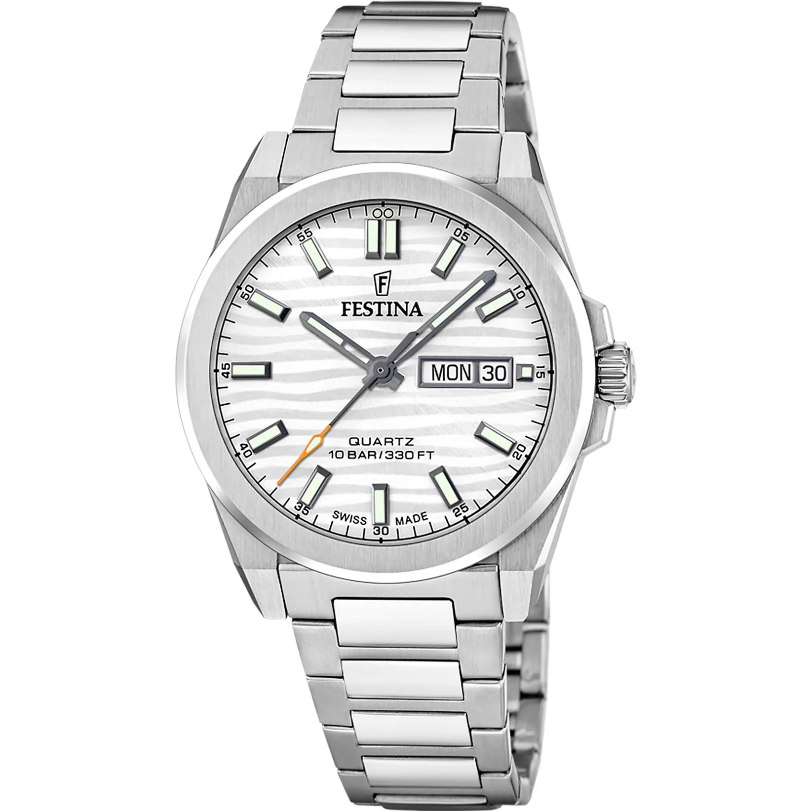 FESTINA Swiss Made Acier Silver Dial 40mm Silver Stainless Steel Bracelet F20073/1 - 