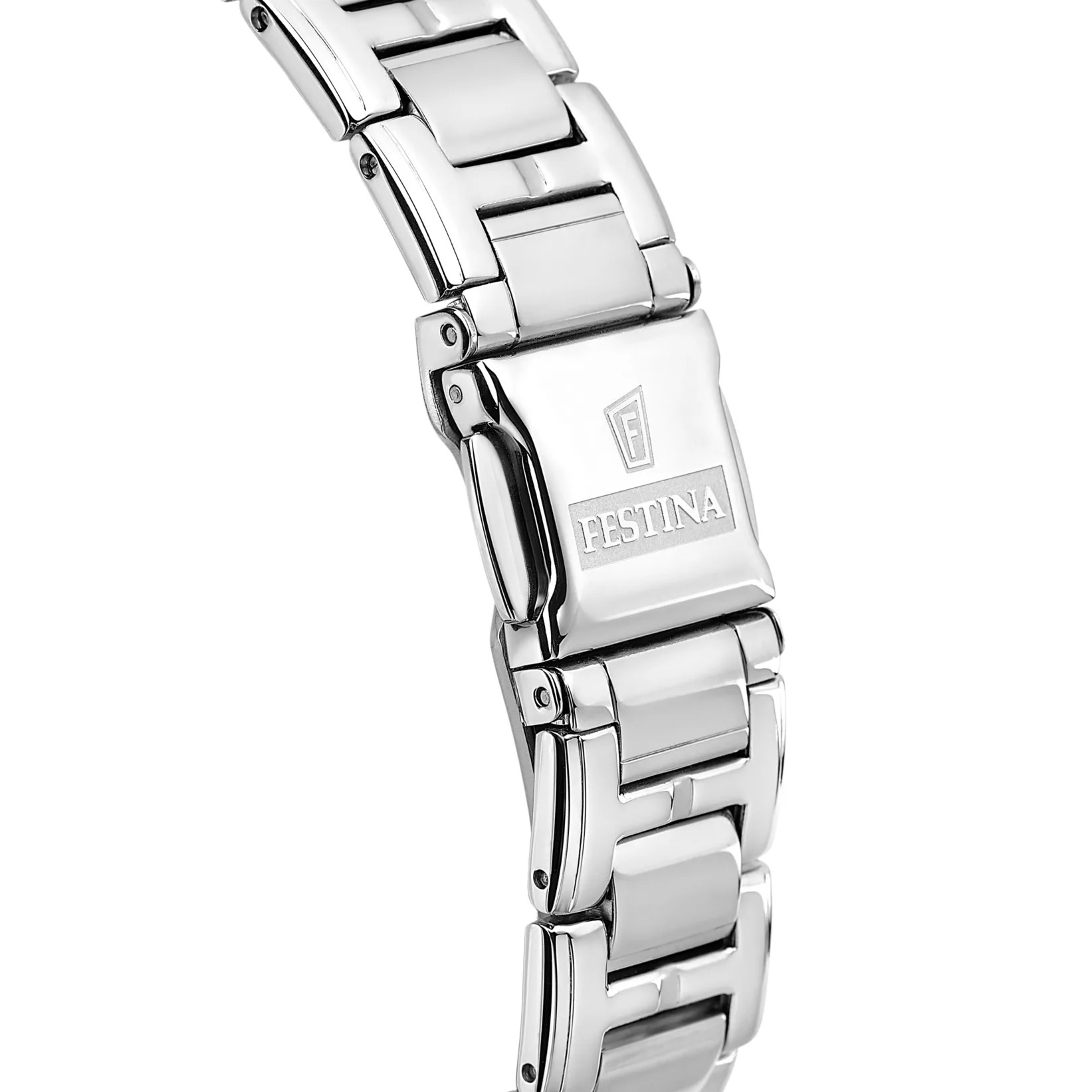 FESTINA Boyfriend Crystals Chronograph Blue Pearl Dial 36mm Silver Stainless Steel Bracelet F20401/3 - 