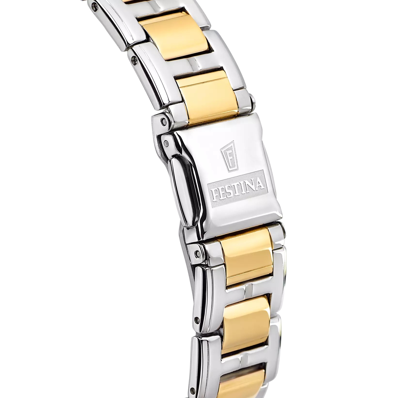 FESTINA Boyfriend Crystals Chronograph White Pearl Dial 36mm Two Tone Gold Stainless Steel Bracelet F20402/1 - 3