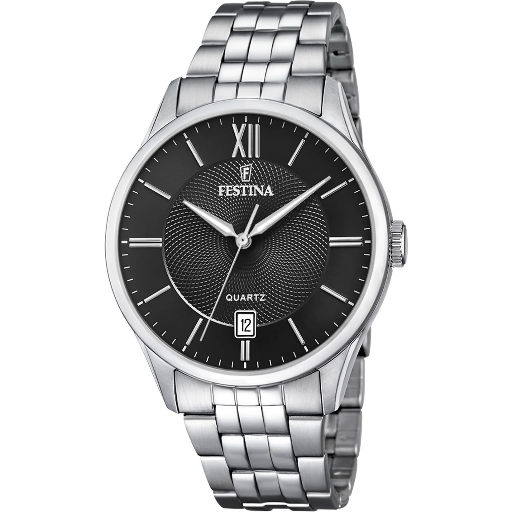 FESTINA Classic Black Dial 43mm Silver Stainless Steel Bracelet F20425/3 - 