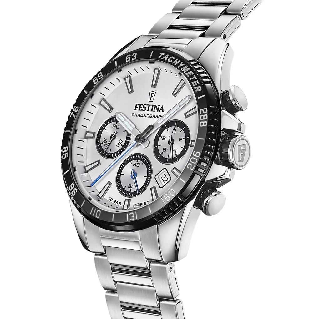 FESTINA Timeless Chronograph Silver Dial 45mm Silver Stainless Steel Bracelet F20560/1 - 3