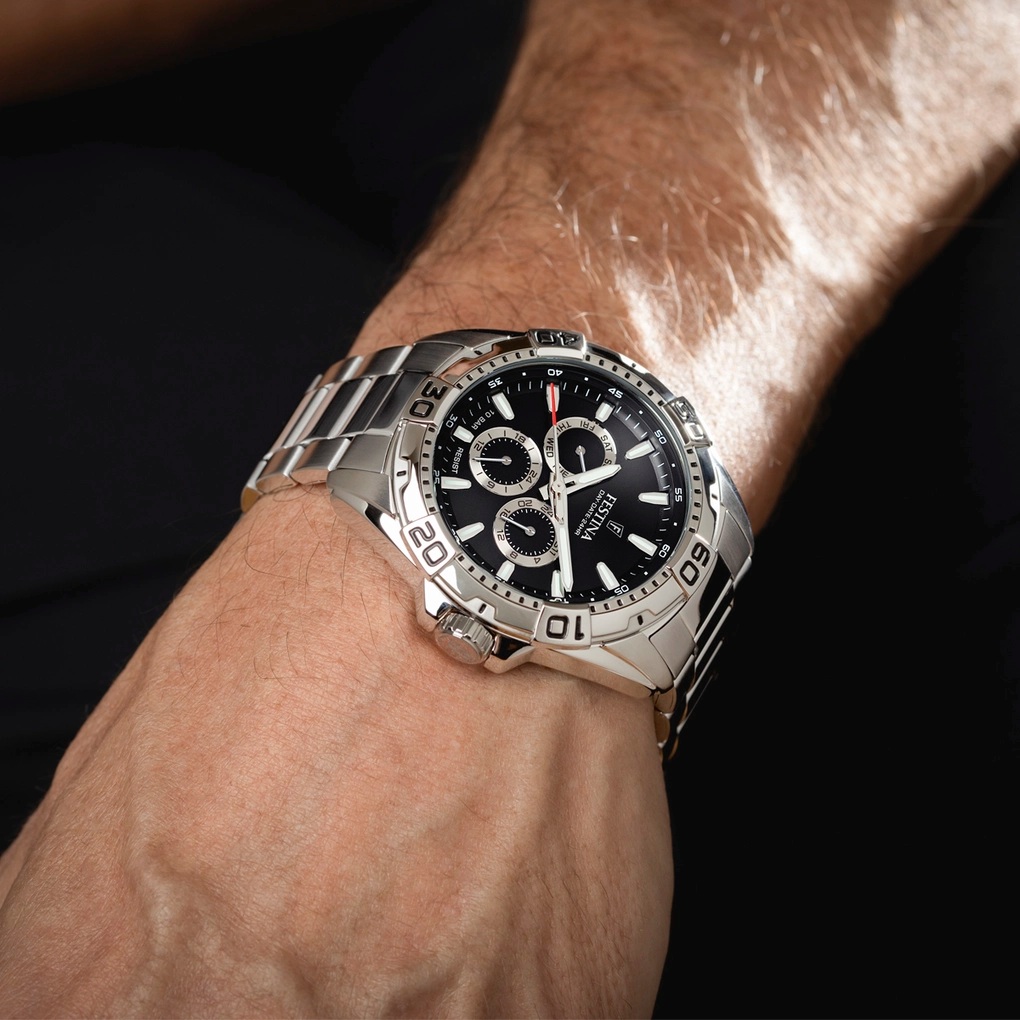 FESTINA Sport Multifunction Black Silver Dial 44.7mm Silver Stainless Steel Bracelet F20623/4 - 