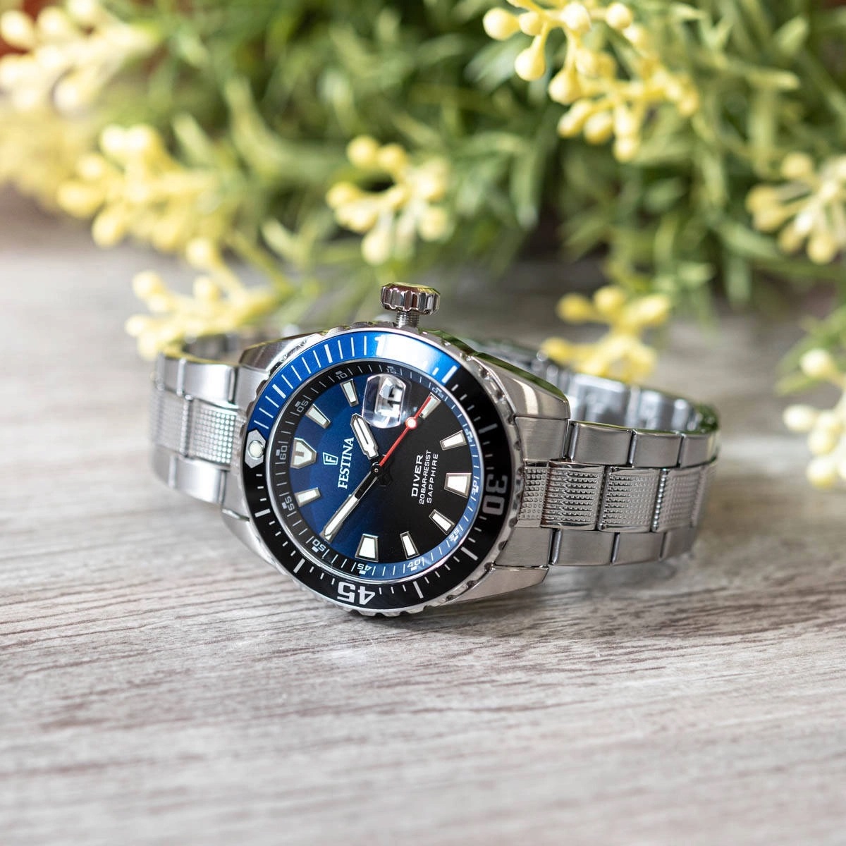 FESTINA Diver Professional Blue-Black Dial 41mm Silver Stainless Steel Bracelet F20669/5 - 4