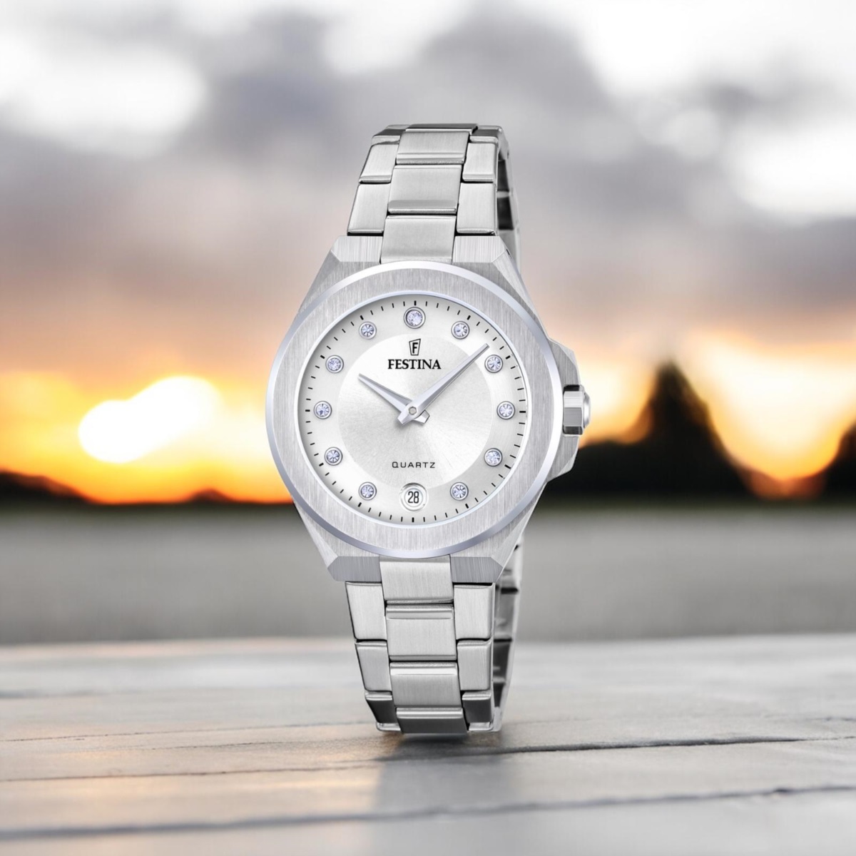FESTINA Mademoiselle Silver Dial with Crystals 33mm Silver Stainless Steel Bracelet F20700/1 - 3