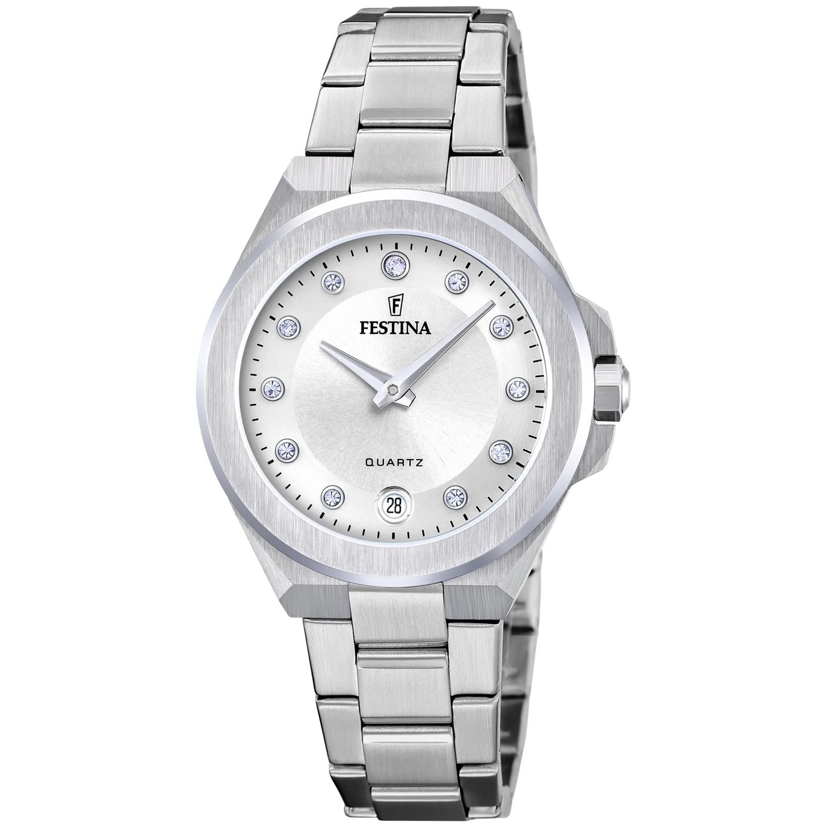 FESTINA Mademoiselle Silver Dial with Crystals 33mm Silver Stainless Steel Bracelet F20700/1 - 