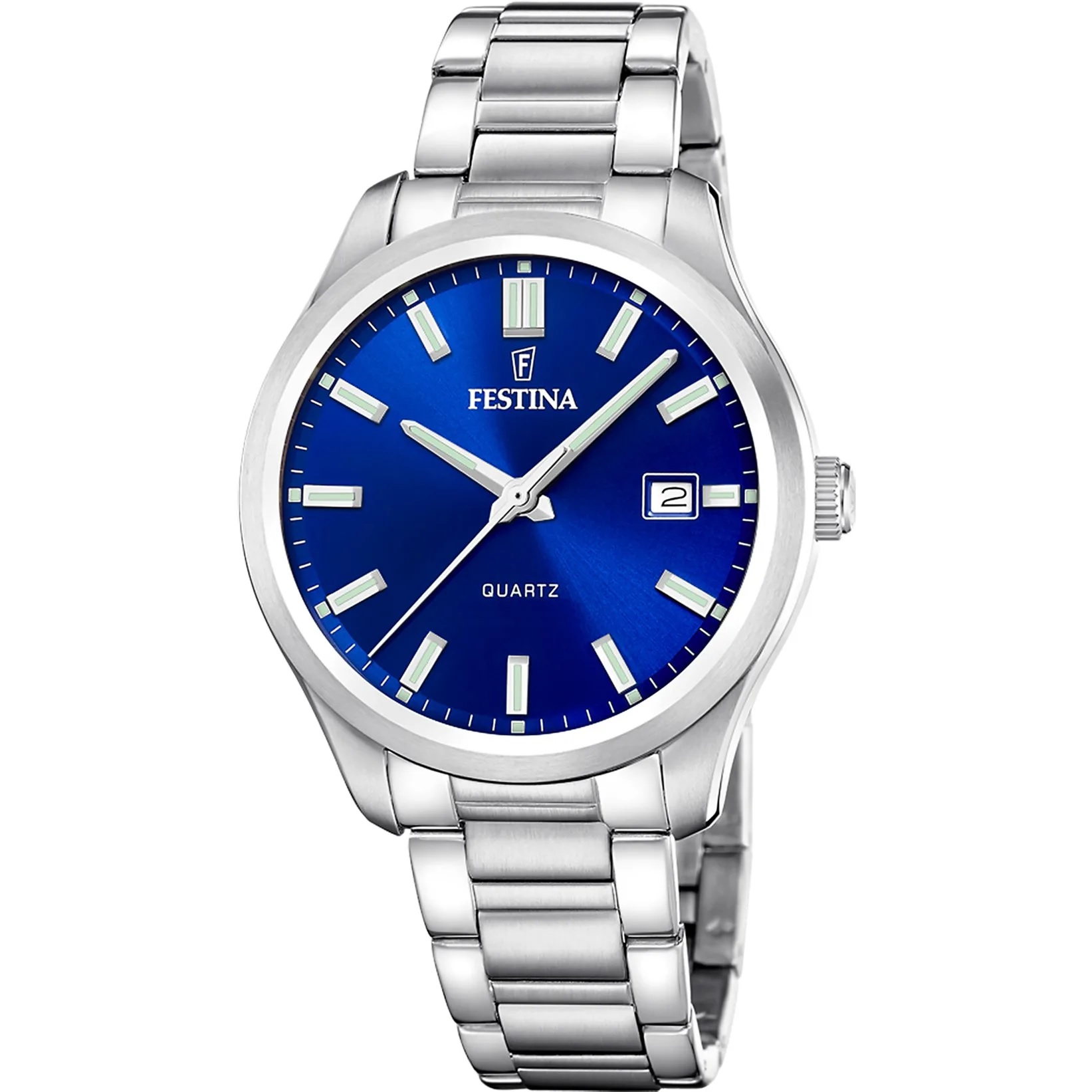 FESTINA Classic Blue Dial 42mm Silver Stainless Steel Bracelet F20736/3 - 