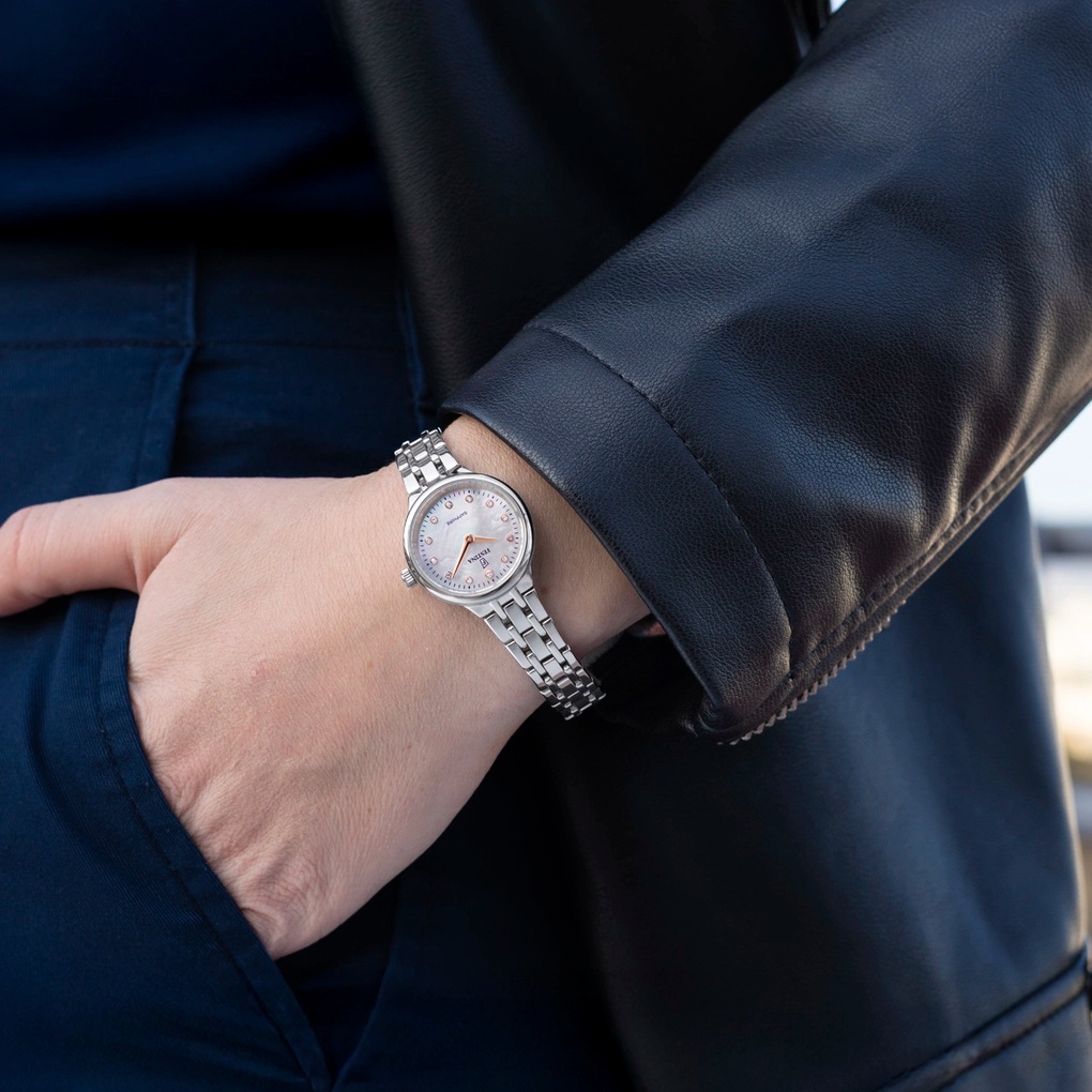 FESTINA Mademoiselle White Pearl Dial with Crystals 26mm Silver Stainless Steel Bracelet F20744/1 - 