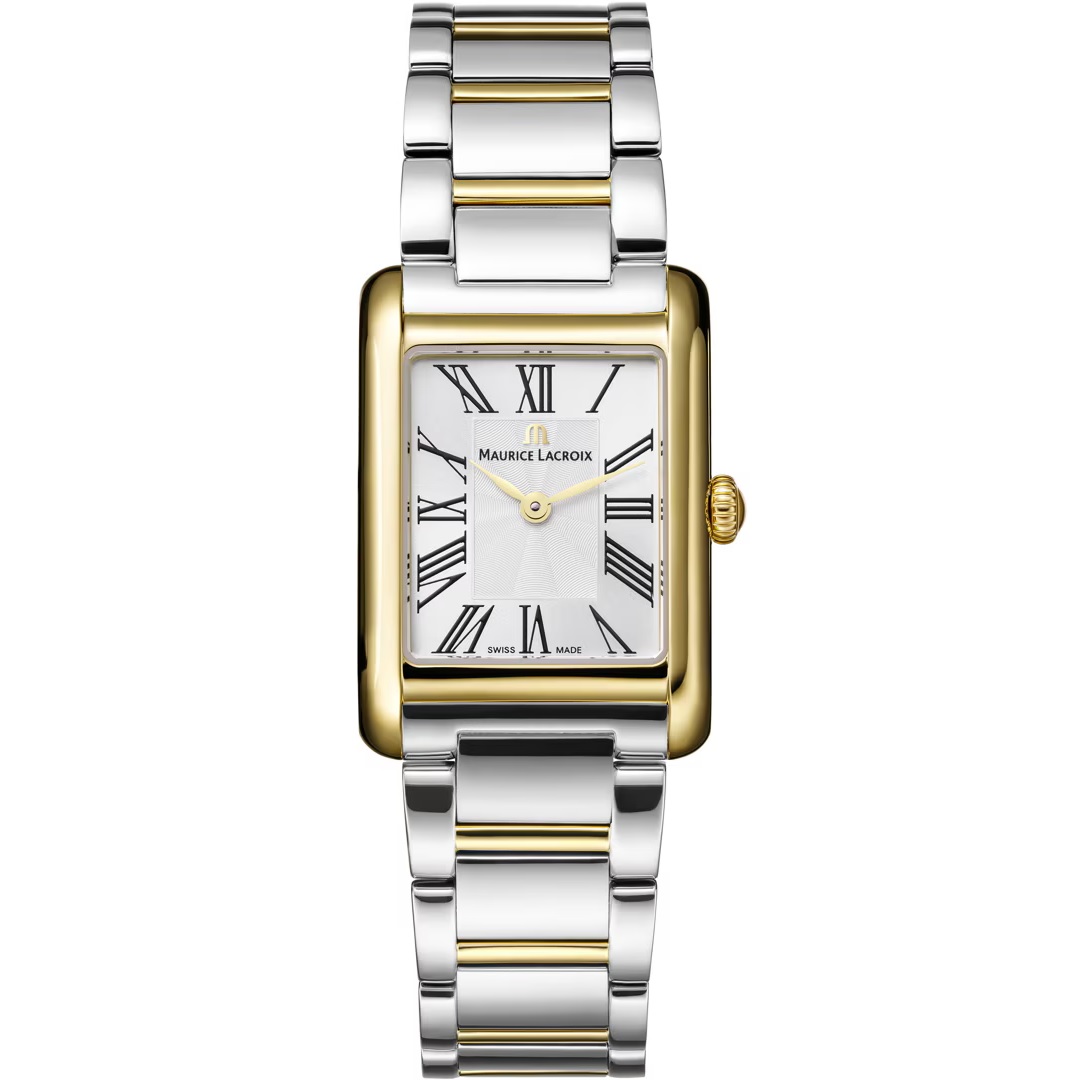 MAURICE LACROIX Fiaba Square White Dial 24 x 34mm Two Tone Gold Stainless Steel Bracelet FA1205-PVY02-110-A - 