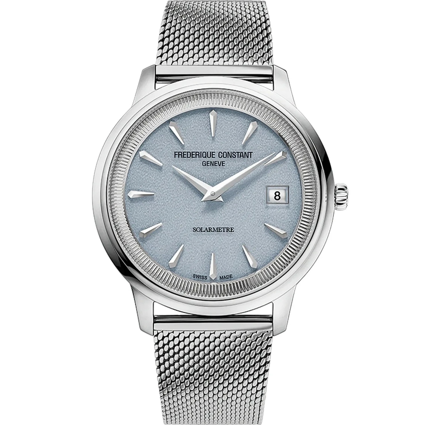 FREDERIQUE CONSTANT Classics Moneta Solarmetre Light Blue Dial 39mm Silver Stainless Steel Blue Leather Strap FC-120LB3S6 - 4