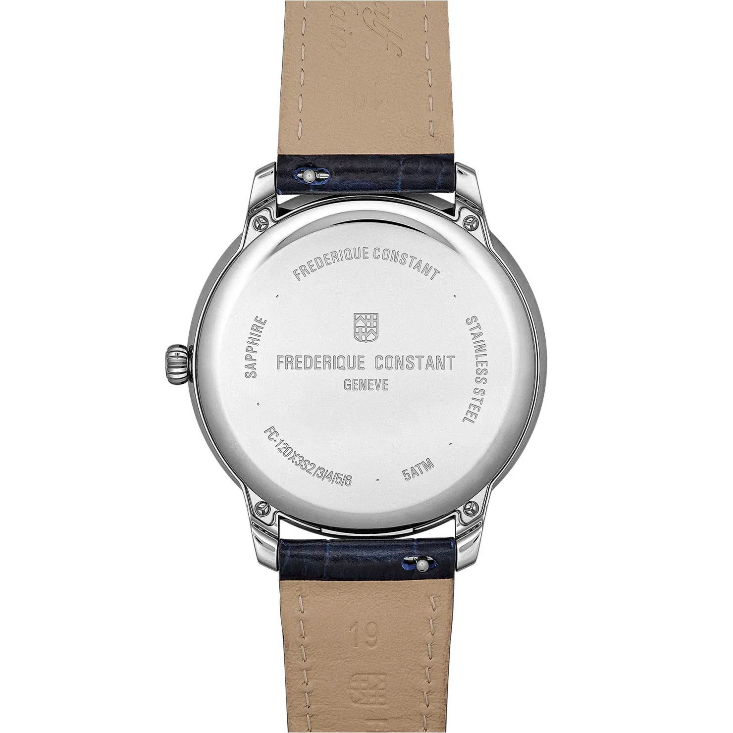 FREDERIQUE CONSTANT Classics Moneta Solarmetre Light Blue Dial 39mm Silver Stainless Steel Blue Leather Strap FC-120LB3S6 - 5
