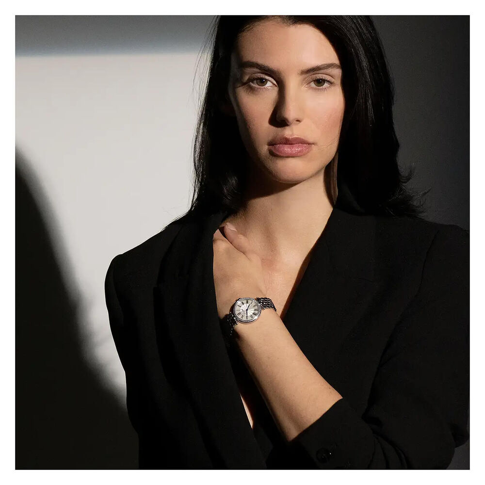 FREDERIQUE CONSTANT Art Deco Round Quartz White Pearl Dial 30mm Silver Stainless Steel Bracelet FC-200MPW2AR6B - 7