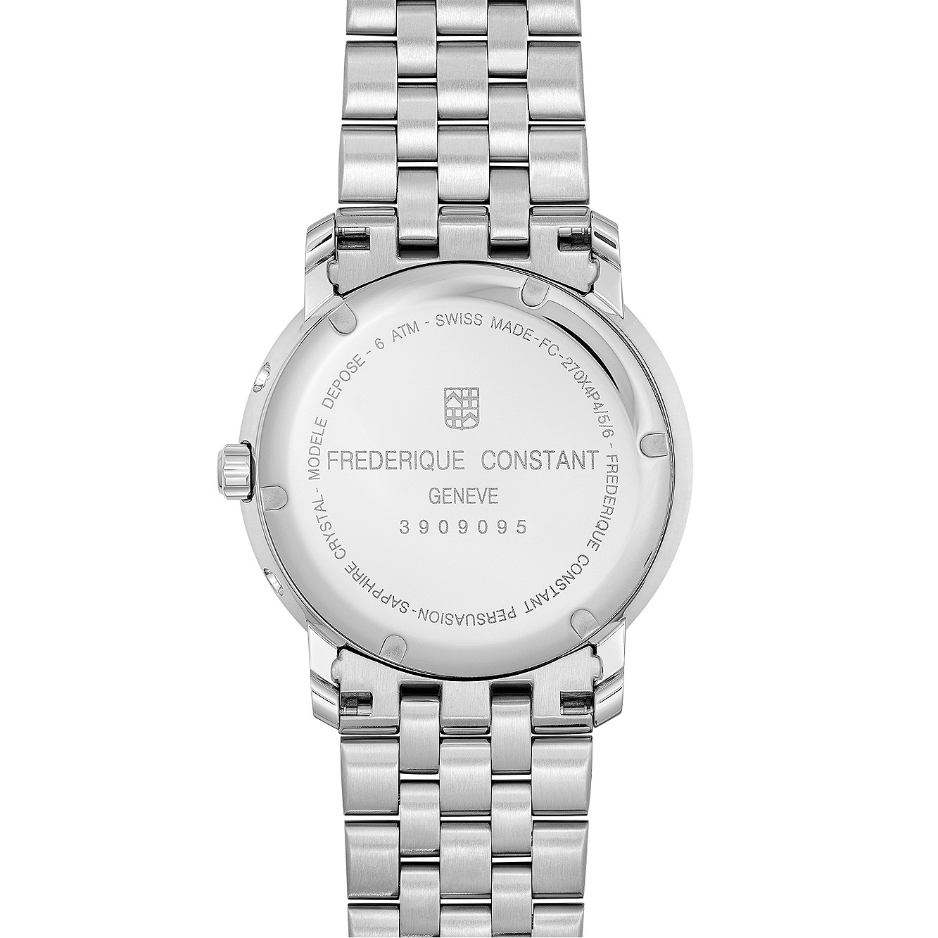 FREDERIQUE CONSTANT Business Timer Moonphase Blue Dial 40mm Silver Stainless Steel Bracelet FC-270N4P6B - 4
