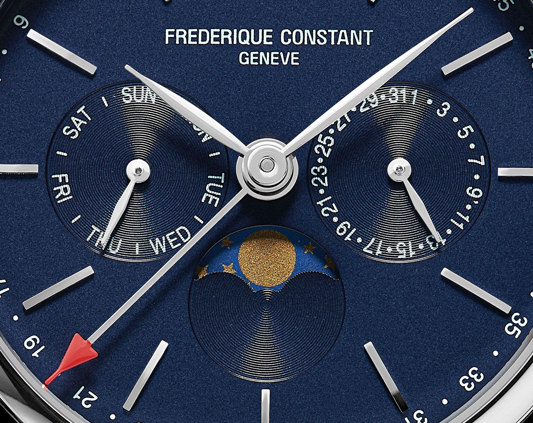 FREDERIQUE CONSTANT Business Timer Moonphase Blue Dial 40mm Silver Stainless Steel Bracelet FC-270N4P6B - 5