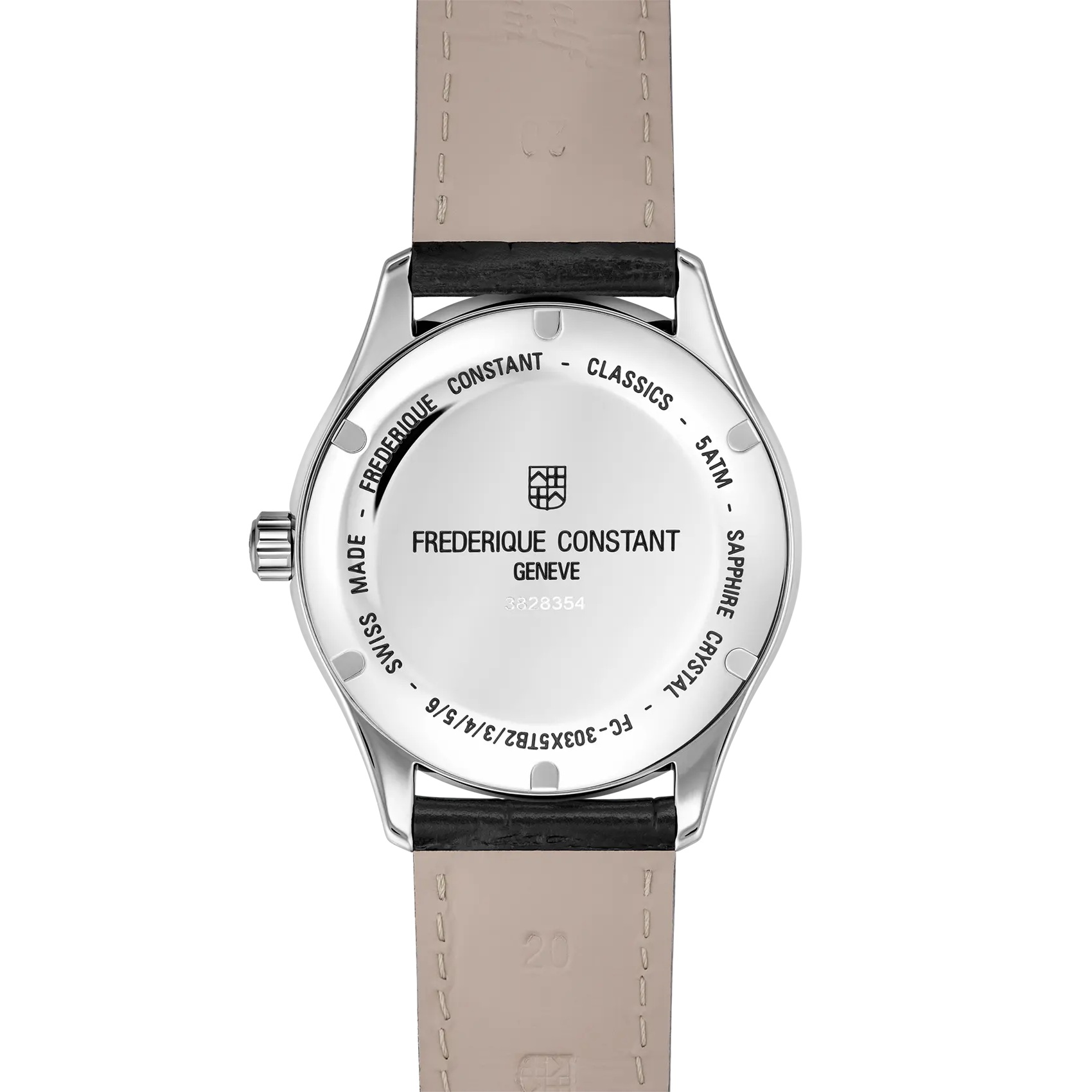 FREDERIQUE CONSTANT Index Automatic White Dial 40mm Silver Stainless Steel Black Leather Strap FC-303MC5B6 - 3