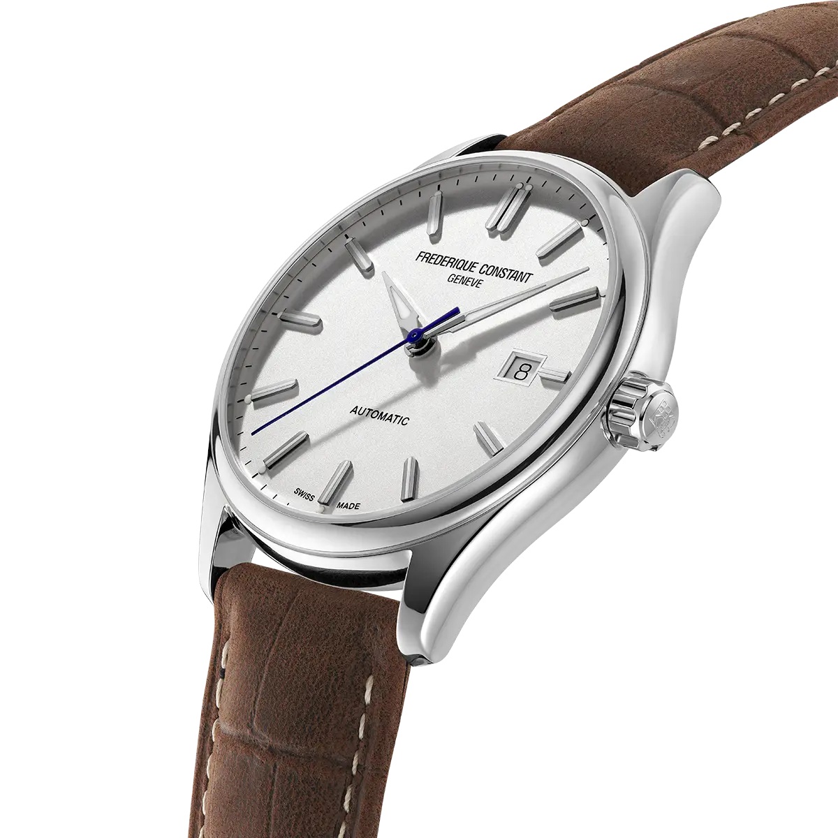 FREDERIQUE CONSTANT Index Automatic White Dial 40mm Silver Stainless Steel Brown Leather Strap FC-303NS5B6 - 3